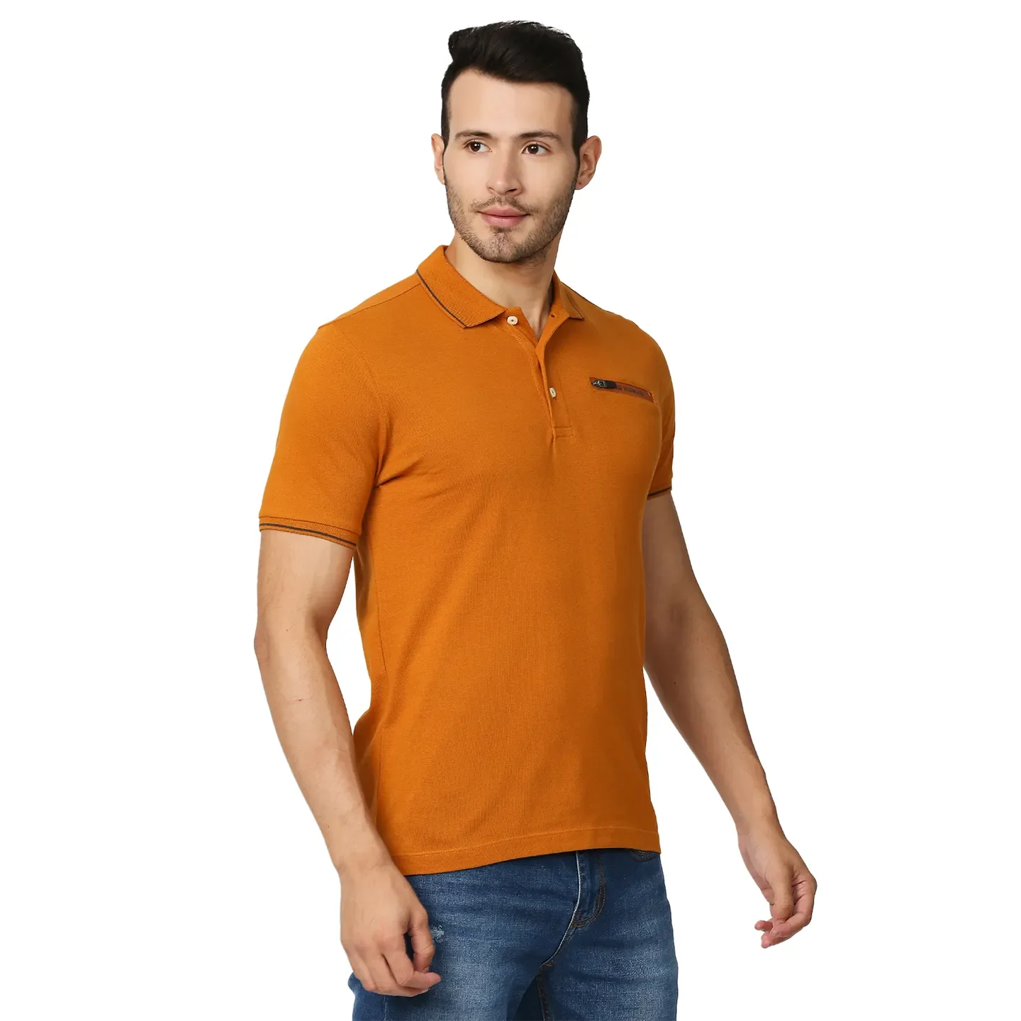 Brown Regular Fit Men's Polo T-Shirt by Being Human Clothing - Image 3