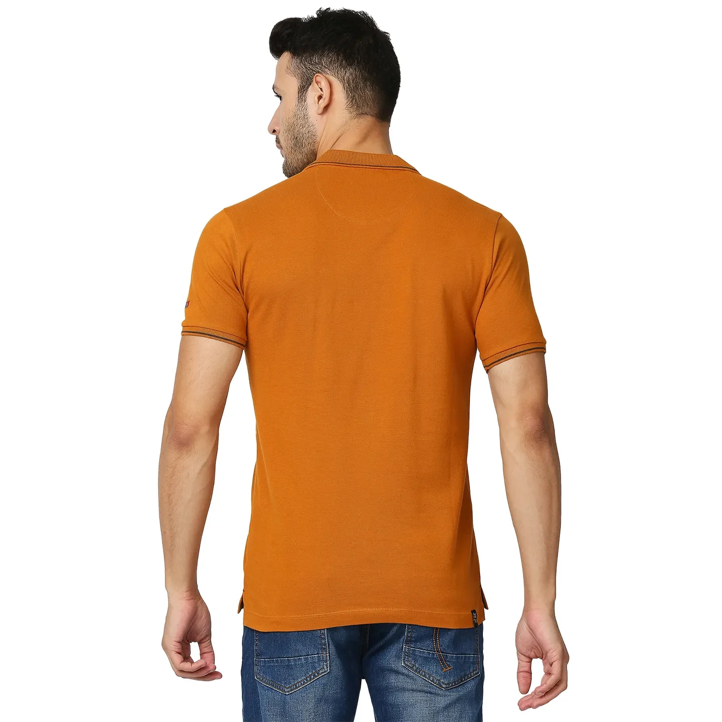 Brown Regular Fit Men's Polo T-Shirt by Being Human Clothing - Image 4