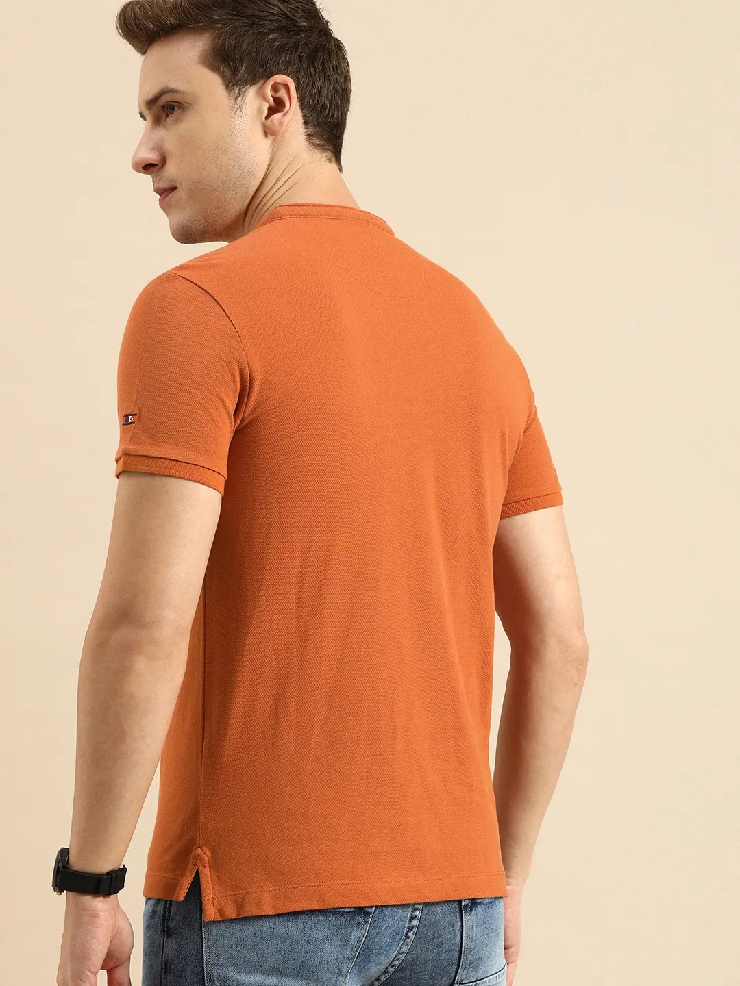 Brown Regular Fit Men's Polo T-Shirt by Being Human Clothing - Image 2