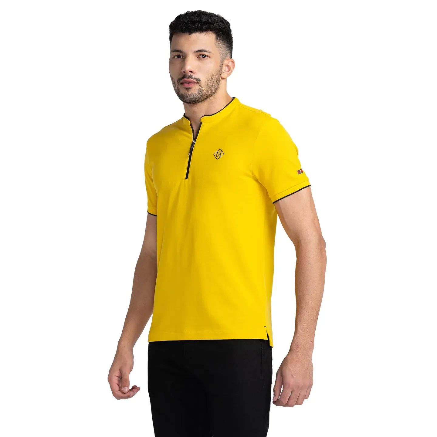 Yellow Regular Fit Men's Polo T-Shirt by Being Human Clothing - Image 4
