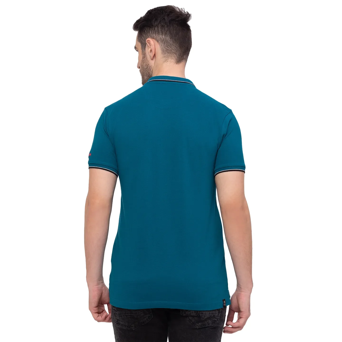 Blue Regular Fit Men's Polo T-Shirt by Being Human Clothing - Image 4