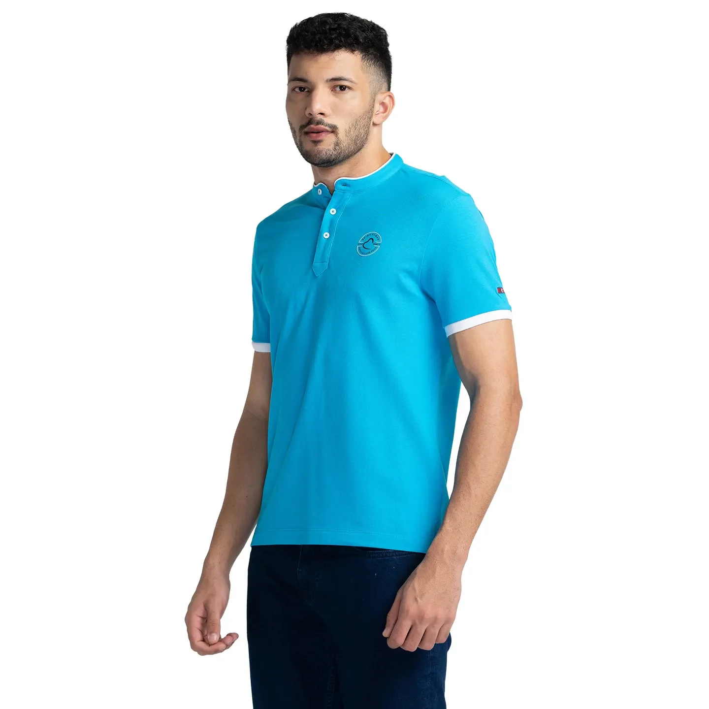 Blue Regular Fit Men's Polo T-Shirt by Being Human Clothing - Image 4