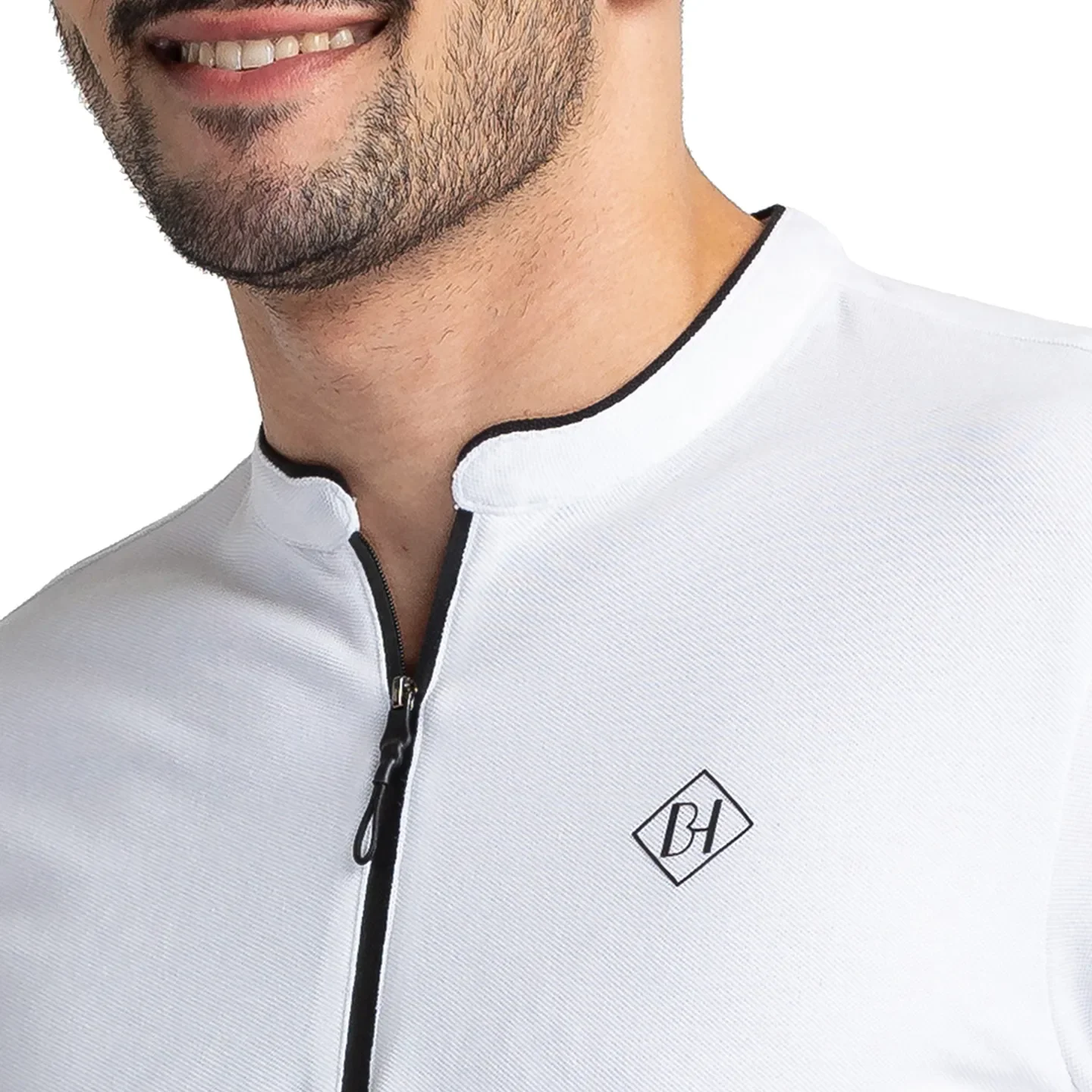 White Regular Fit Men's Polo T-Shirt by Being Human Clothing - Image 5