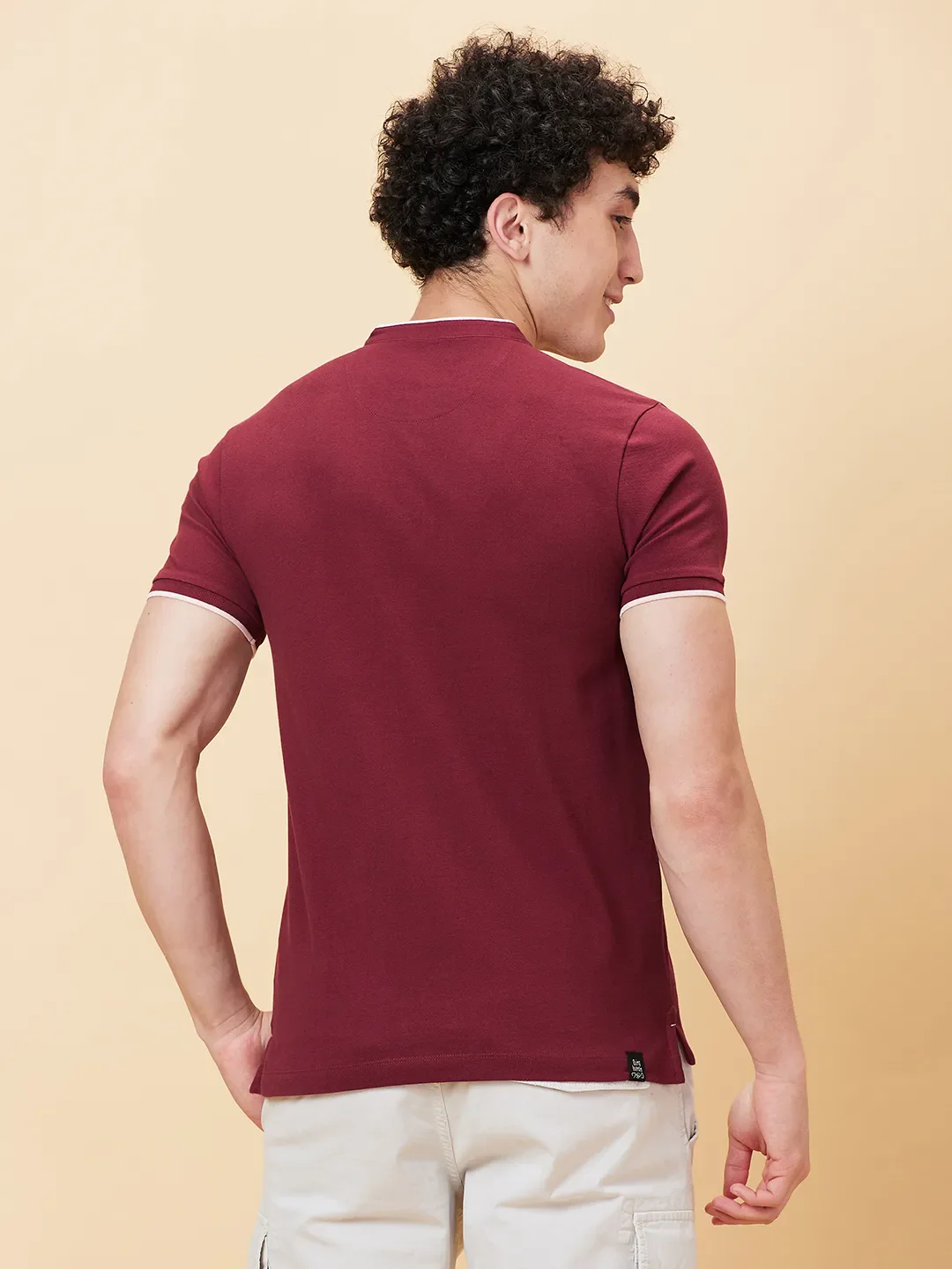 Red Regular Fit Men's Polo T-Shirt by Being Human Clothing - Image 3