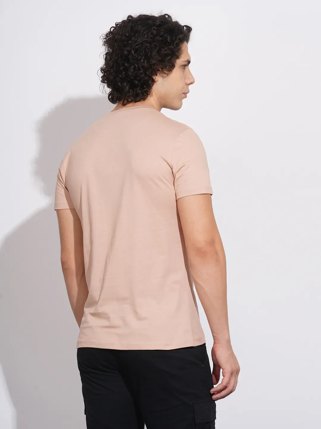 Beige Regular Fit Men's T-Shirt by Being Human Clothing - Image 3