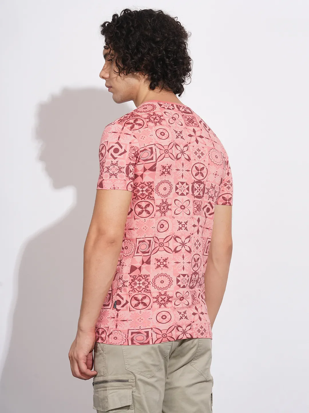Pink Regular Fit Men's Short Sleeves T-Shirt by Being Human Clothing - Image 3