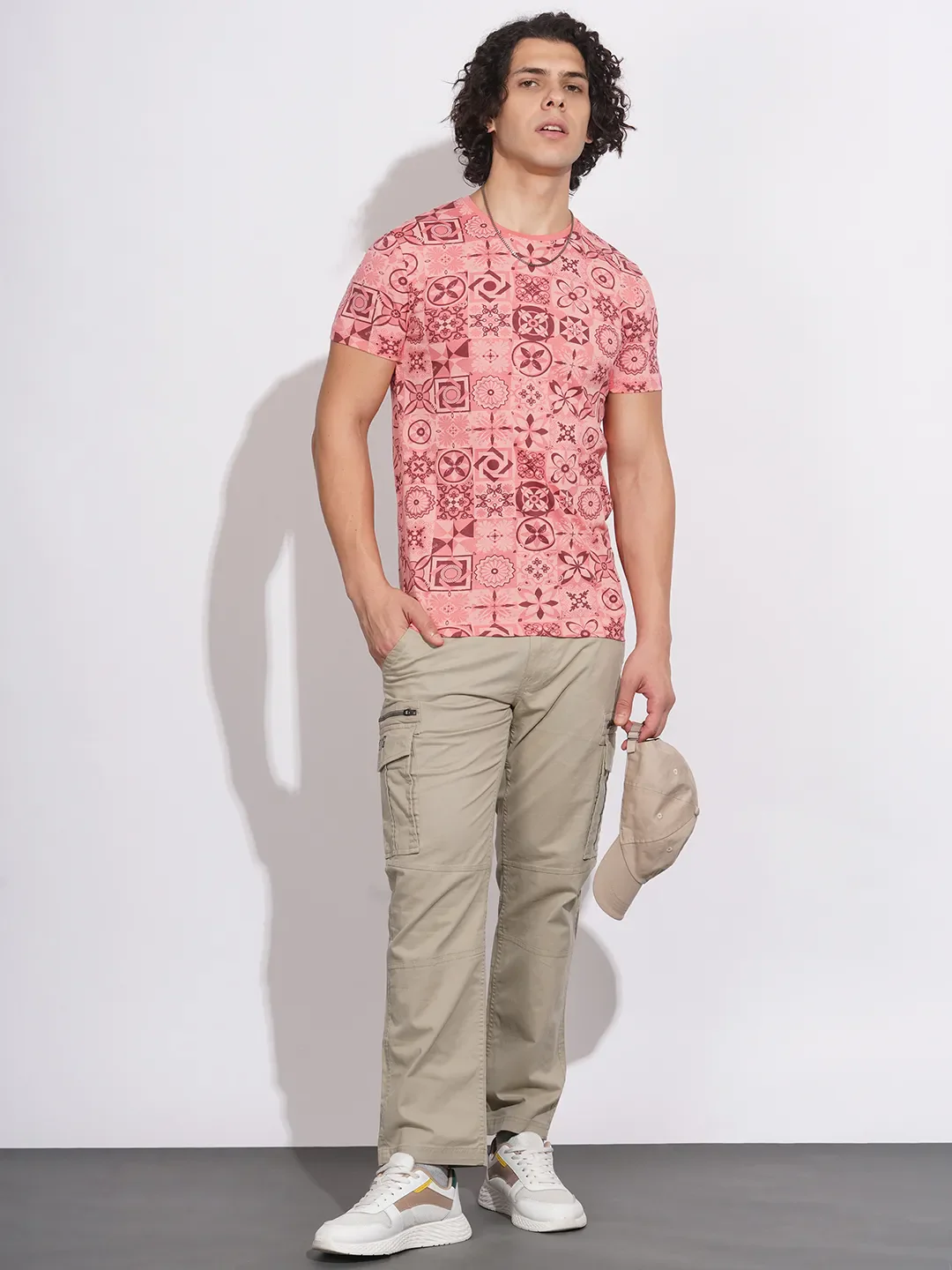 Pink Regular Fit Men's Short Sleeves T-Shirt by Being Human Clothing - Image 4
