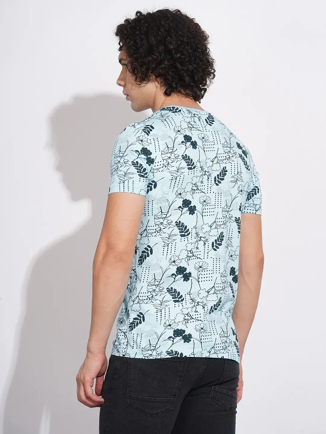 Blue Regular Fit Men's Short Sleeves T-Shirt by Being Human Clothing - Image 3