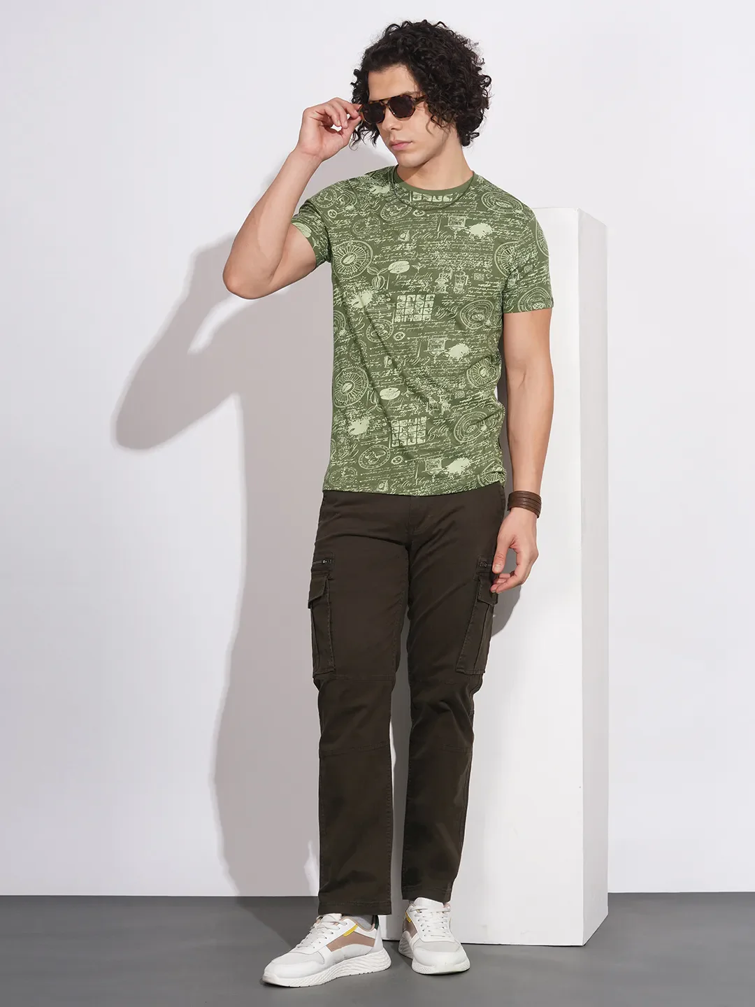Green Regular Fit Men's Short Sleeves T-Shirt by Being Human Clothing - Image 4