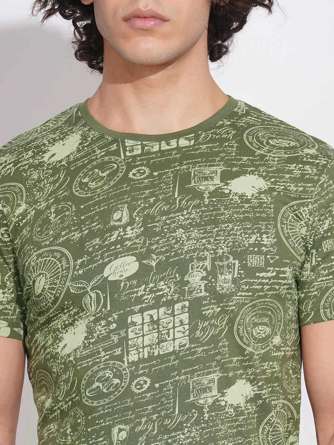 Green Regular Fit Men's Short Sleeves T-Shirt by Being Human Clothing - Image 5