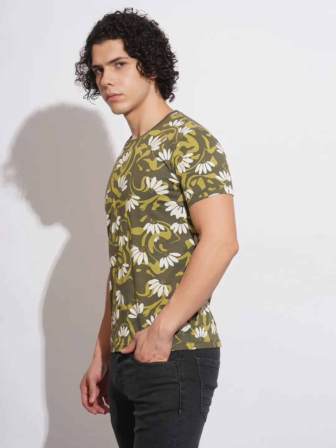 Green Regular Fit Men's Short Sleeves T-Shirt by Being Human Clothing - Image 2