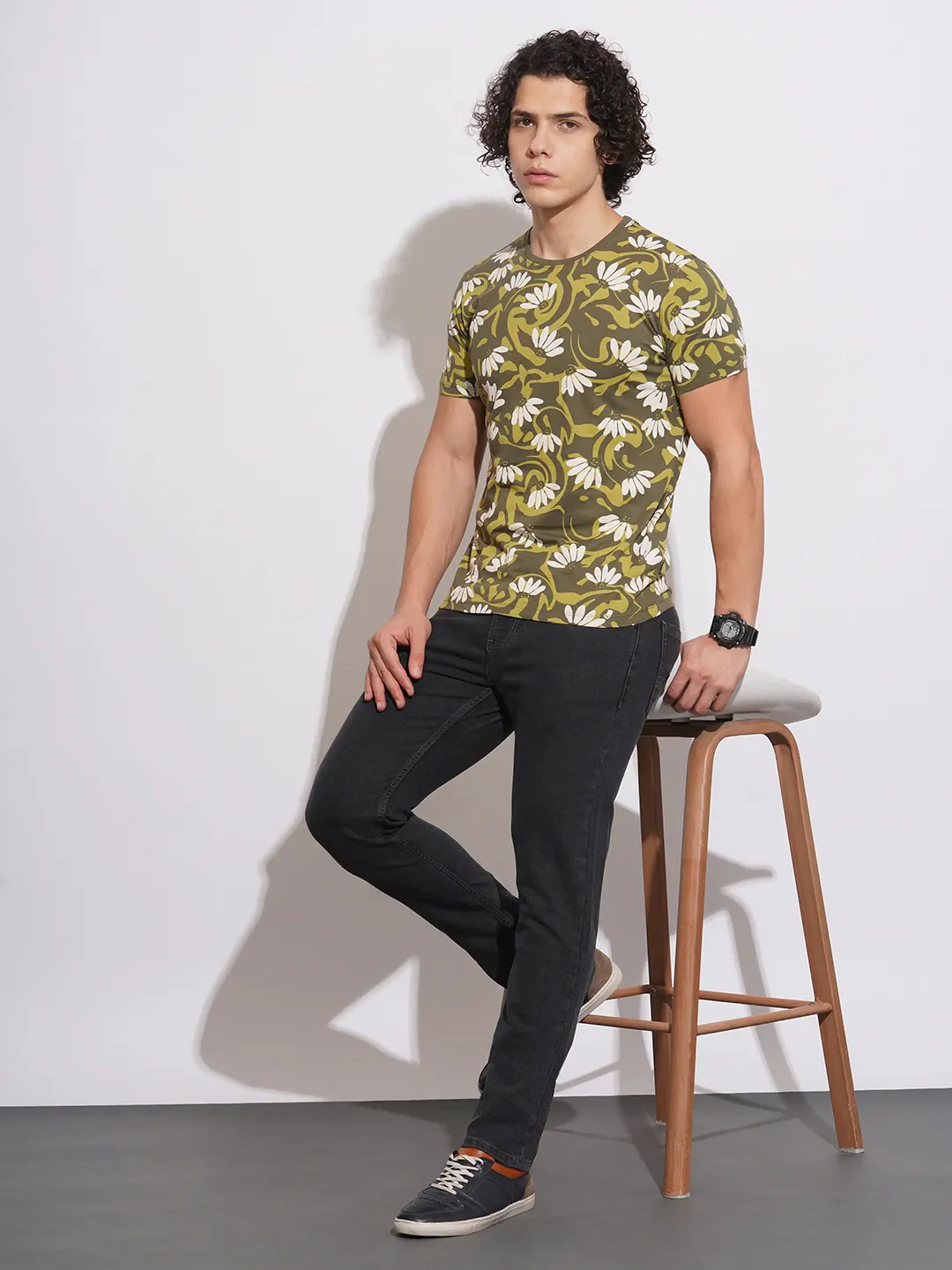 Green Regular Fit Men's Short Sleeves T-Shirt by Being Human Clothing - Image 4