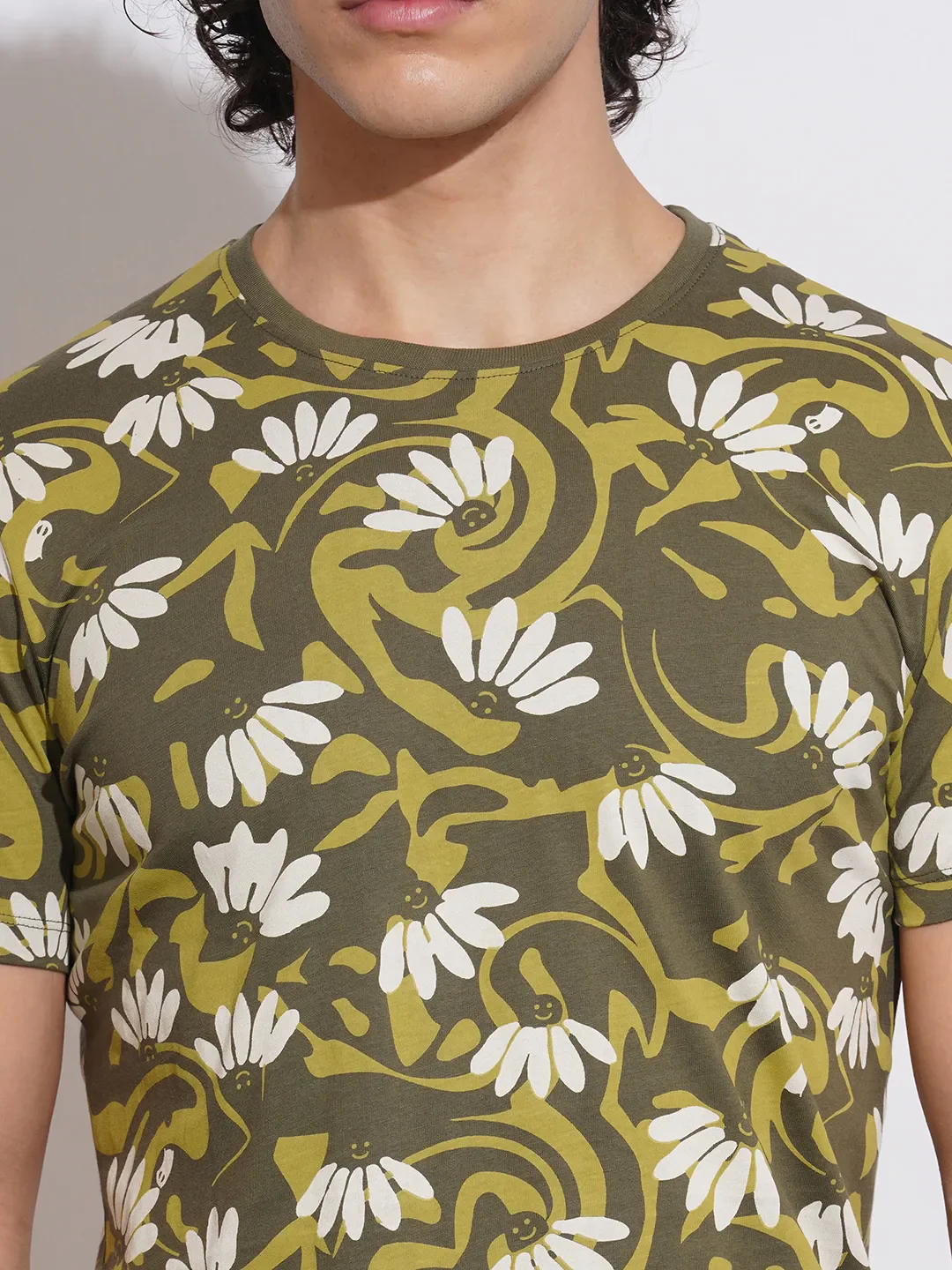 Green Regular Fit Men's Short Sleeves T-Shirt by Being Human Clothing - Image 5