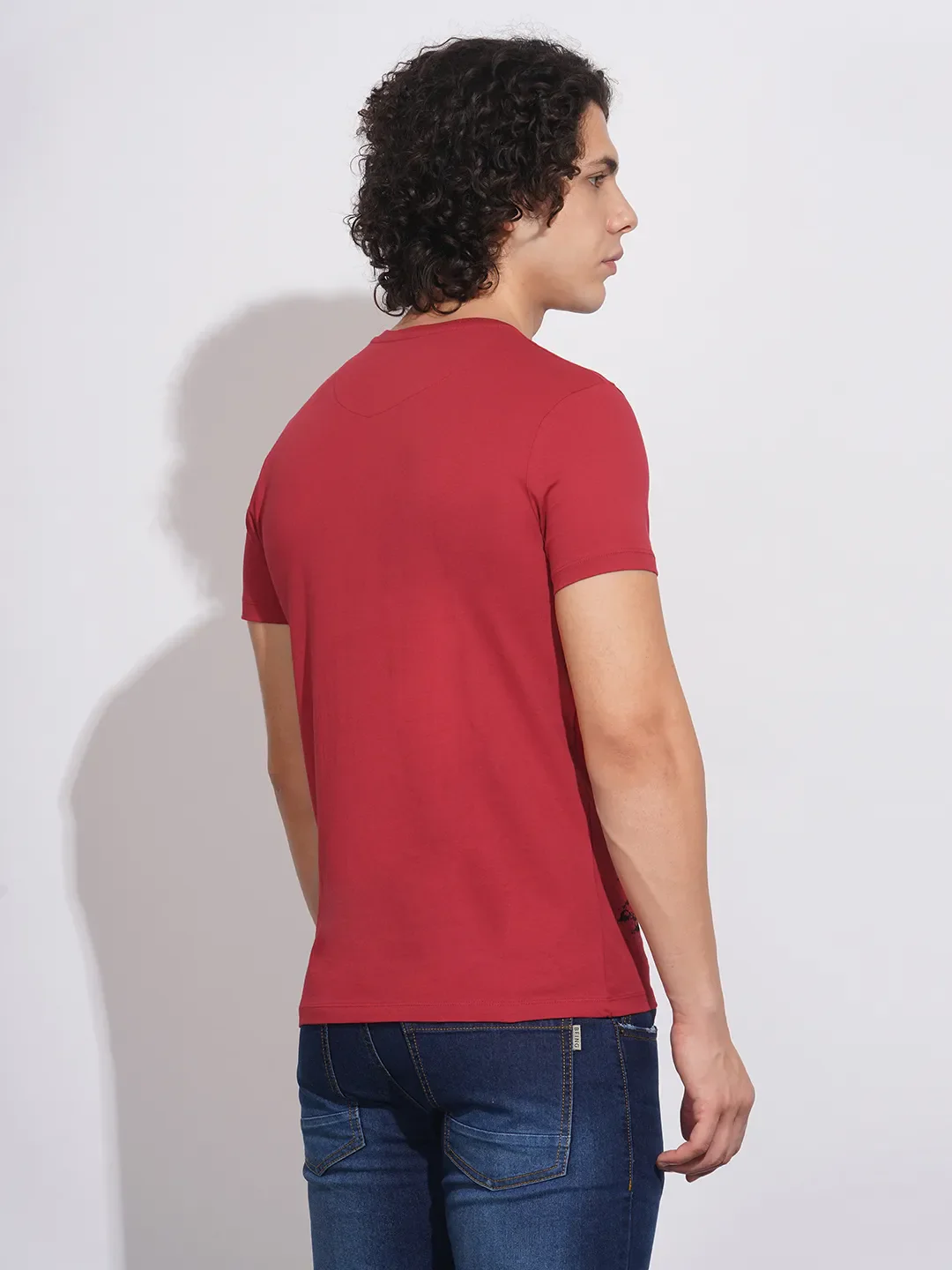 Red Regular Fit Men's T-Shirt by Being Human Clothing - Image 3