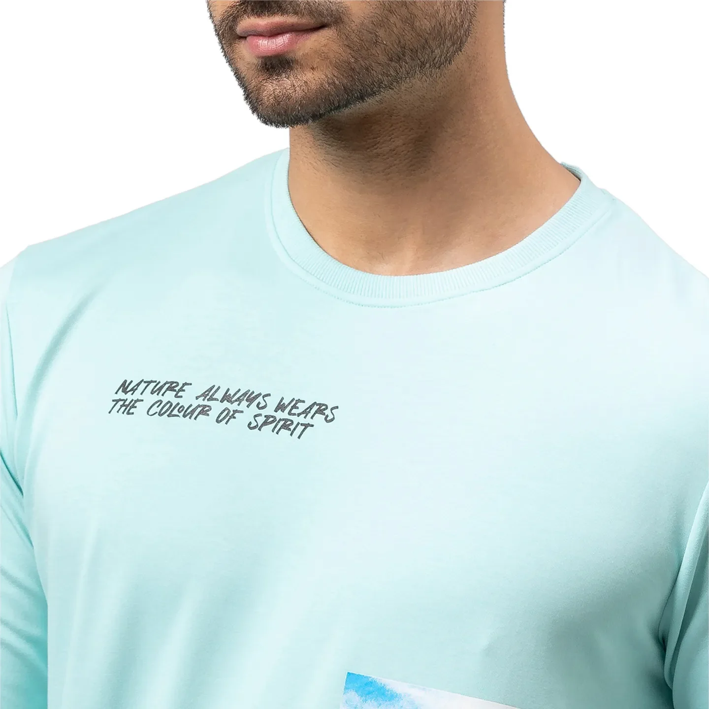 Aqua Green Regular Fit Men's Sweatshirt by Being Human Clothing - Image 5