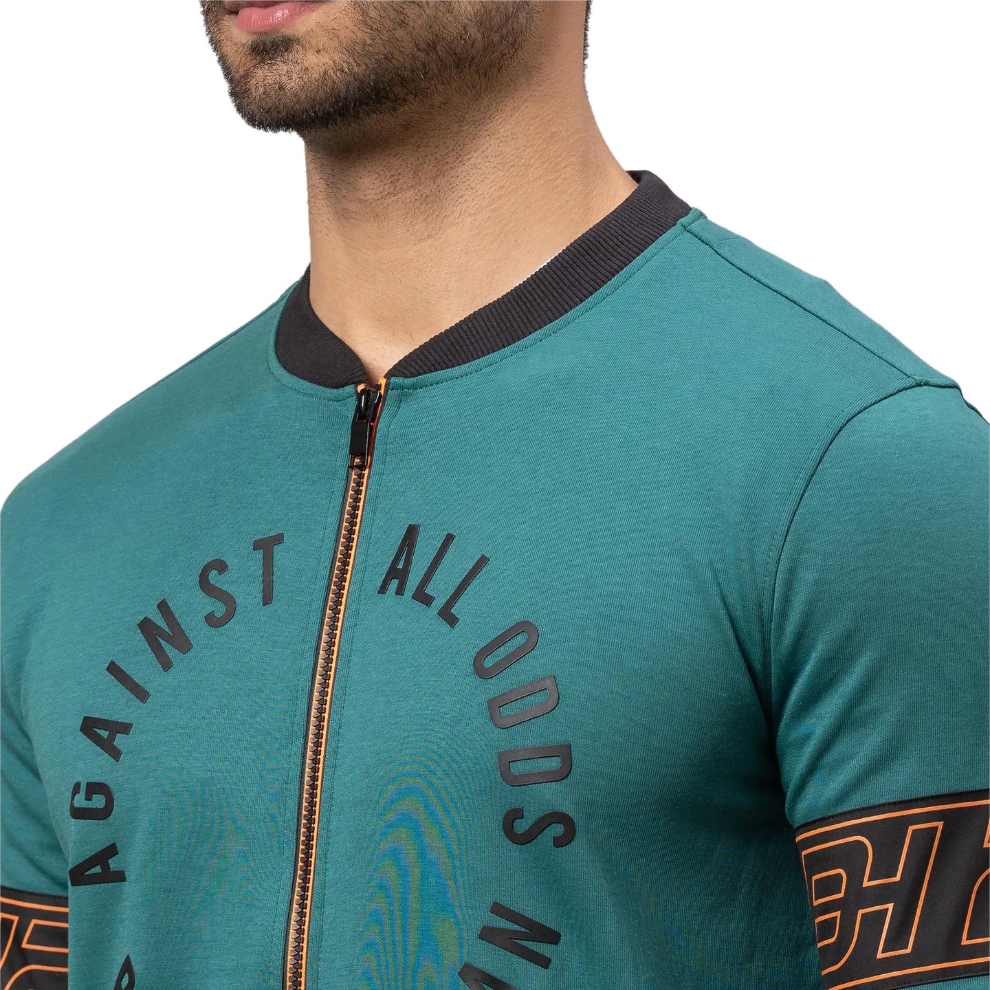 Green Regular Fit Round Neck Long Sleeves Cotton Men's Sweatshirt by Being Human Clothing - Image 5