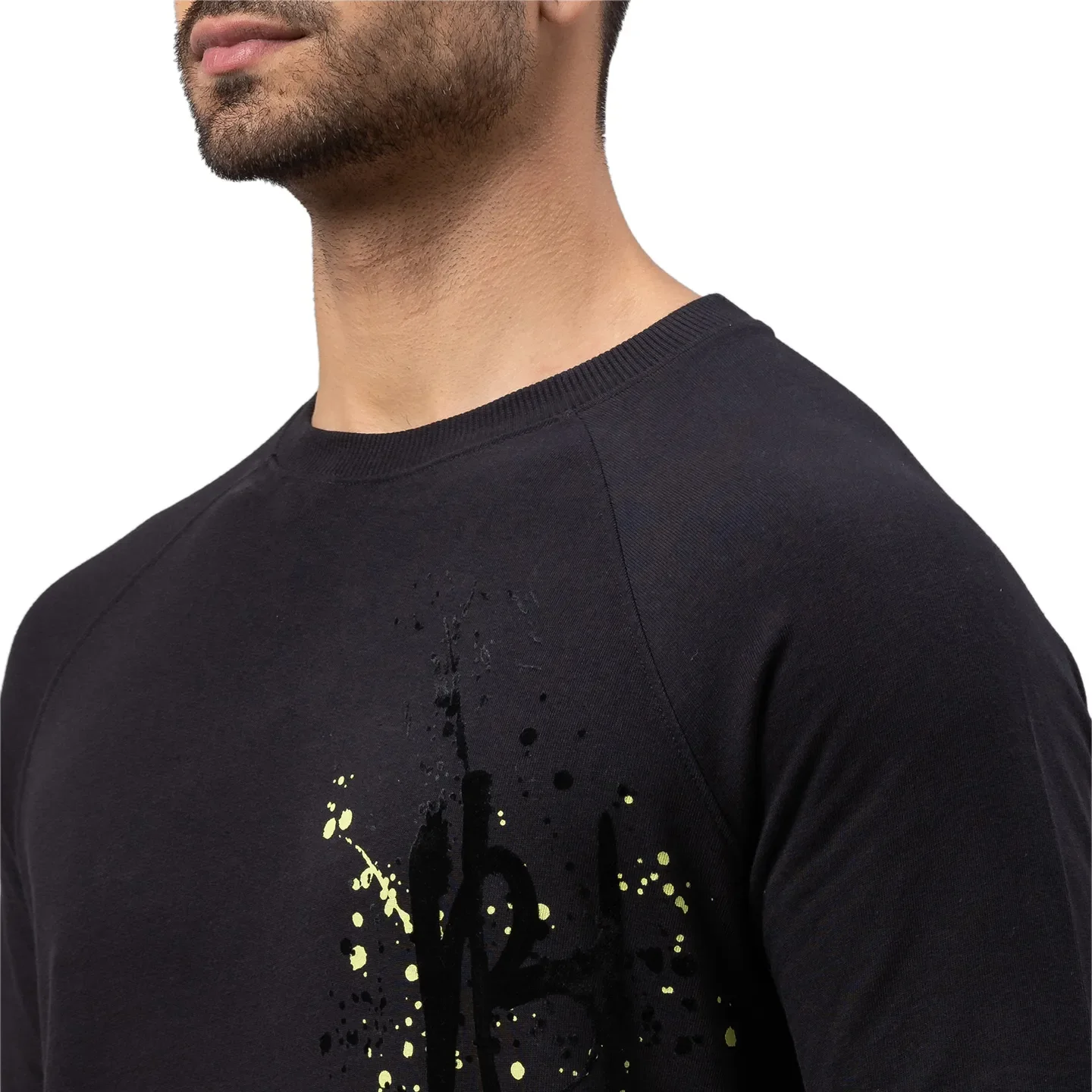 Black Regular Fit Round Neck Long Sleeves Cotton Men's Sweatshirt by Being Human Clothing - Image 5