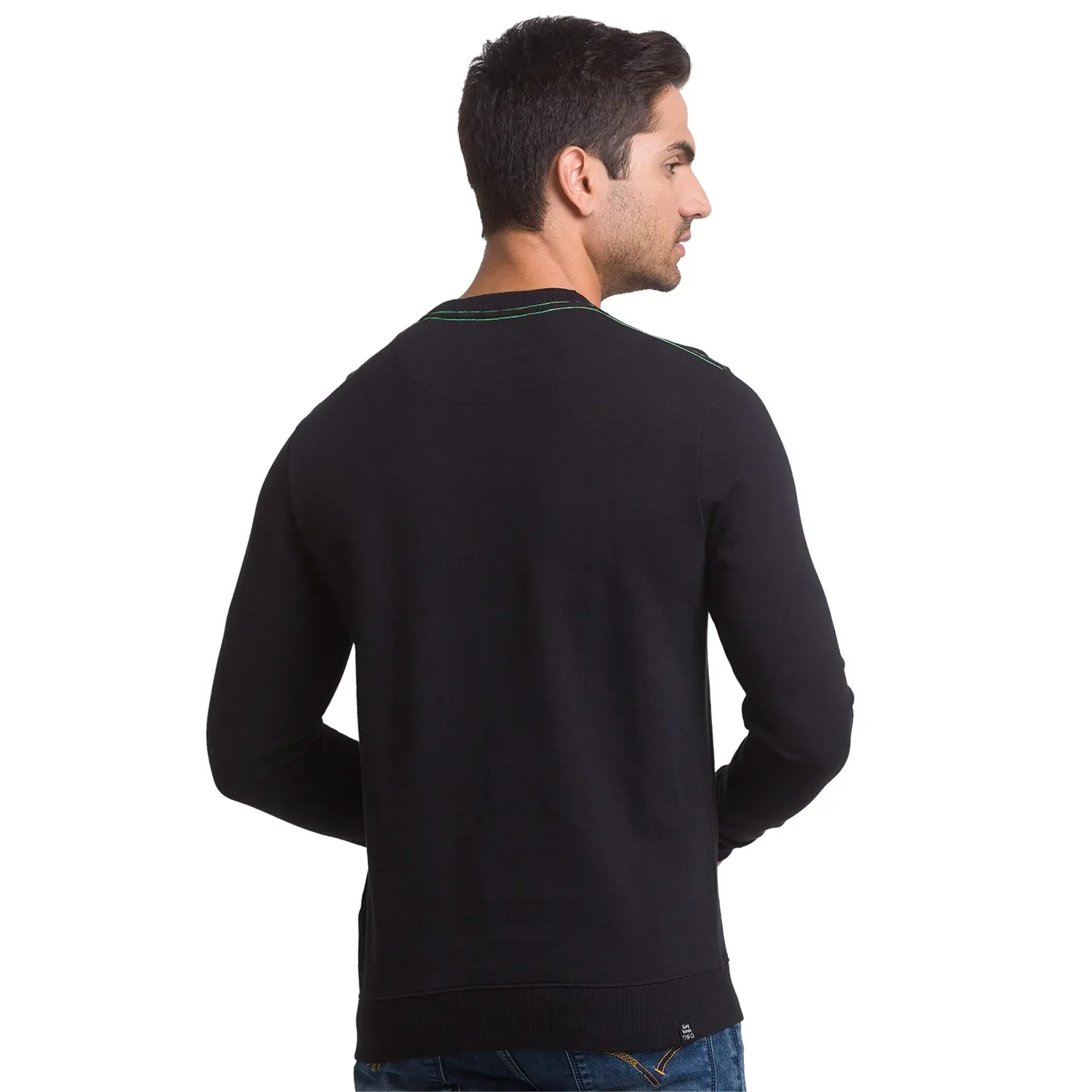 Black Regular Fit Men's Sweatshirt by Being Human Clothing - Image 3