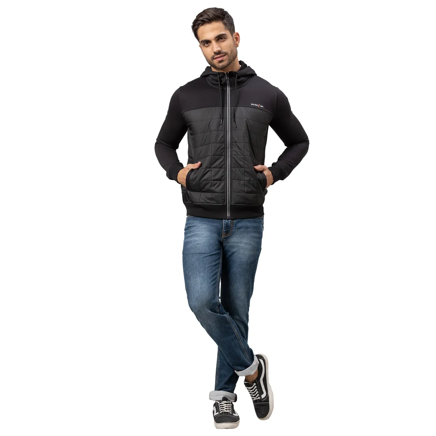 Black Regular Fit Round Neck Long Sleeves Cotton Men's Sweatshirt by Being Human Clothing - Image 2