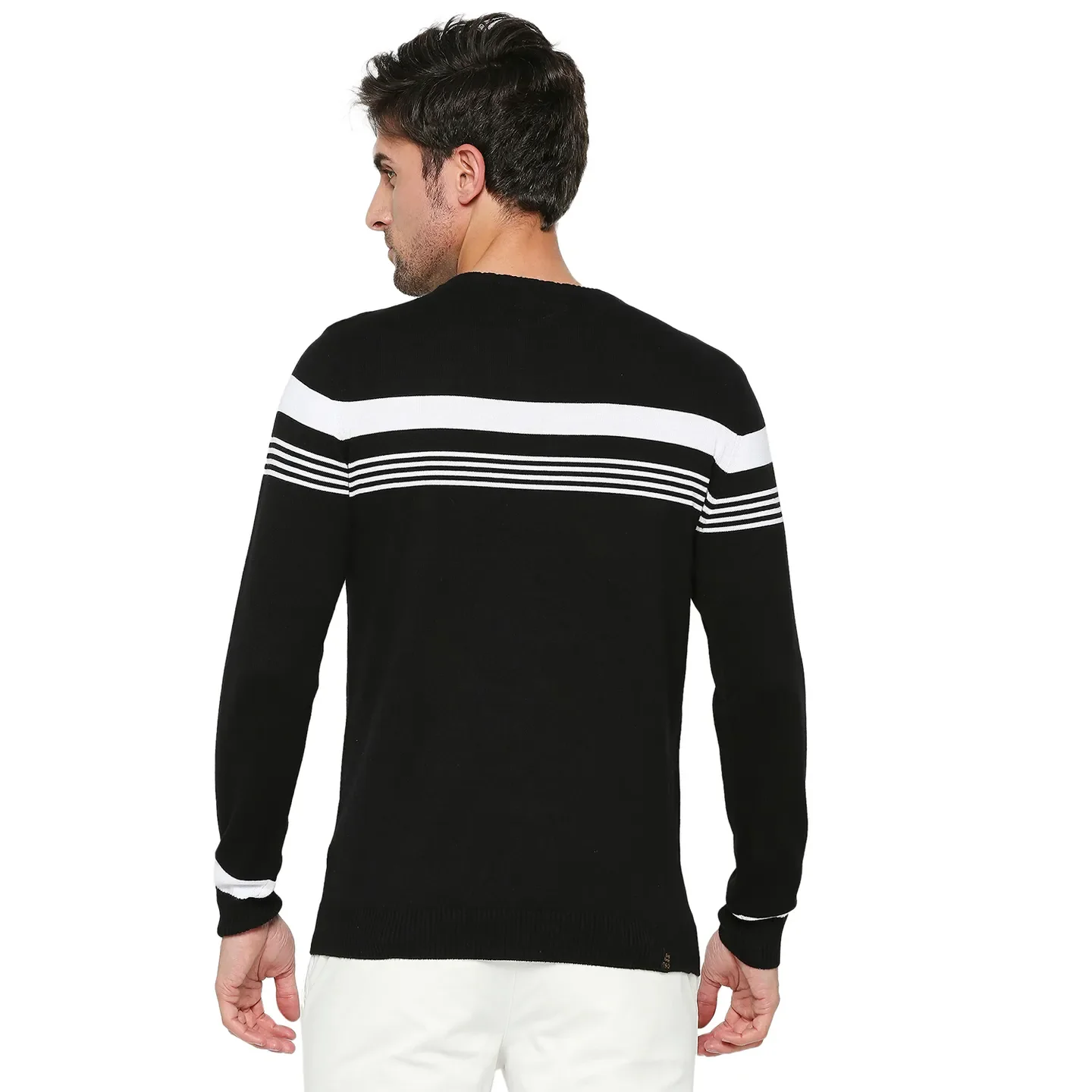 Black Regular Fit Round Neck Long Sleeves Men's Sweatshirt by Being Human Clothing - Image 4