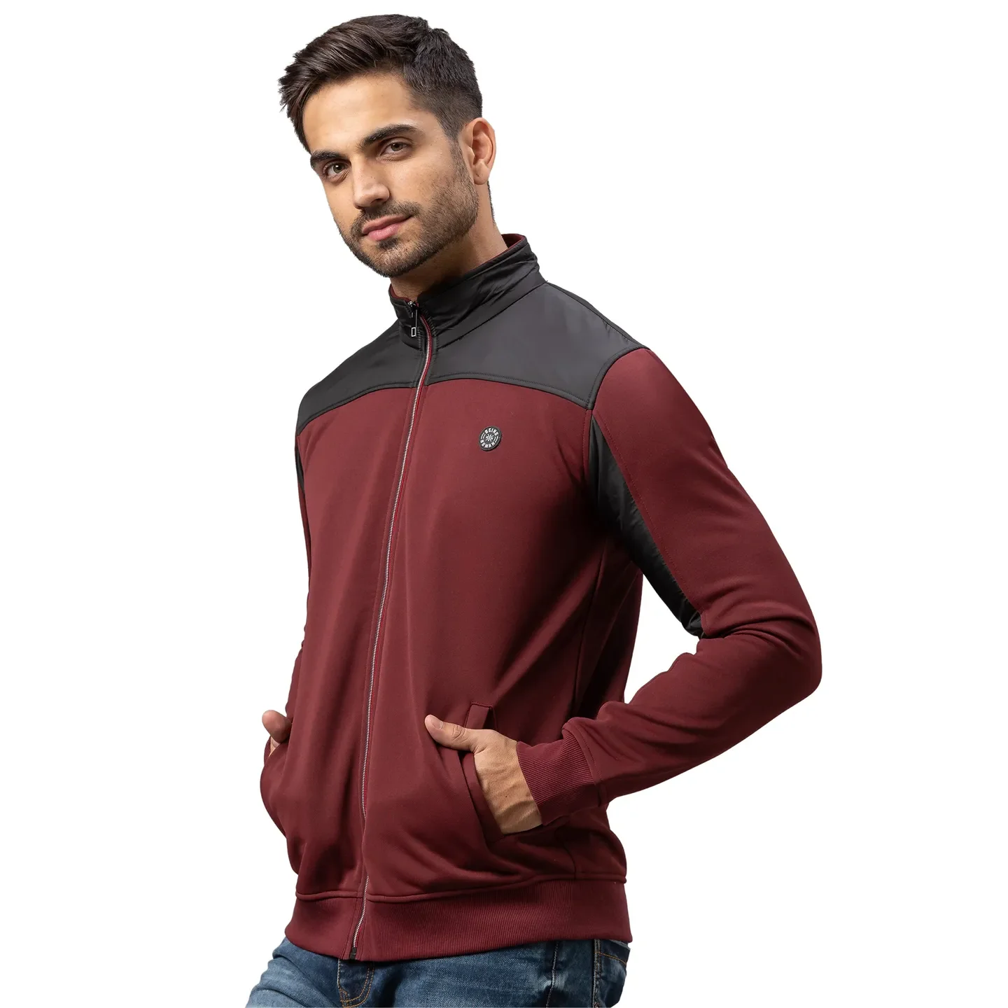 Red Regular Fit Round Neck Long Sleeves Cotton Men's Sweatshirt by Being Human Clothing - Image 4