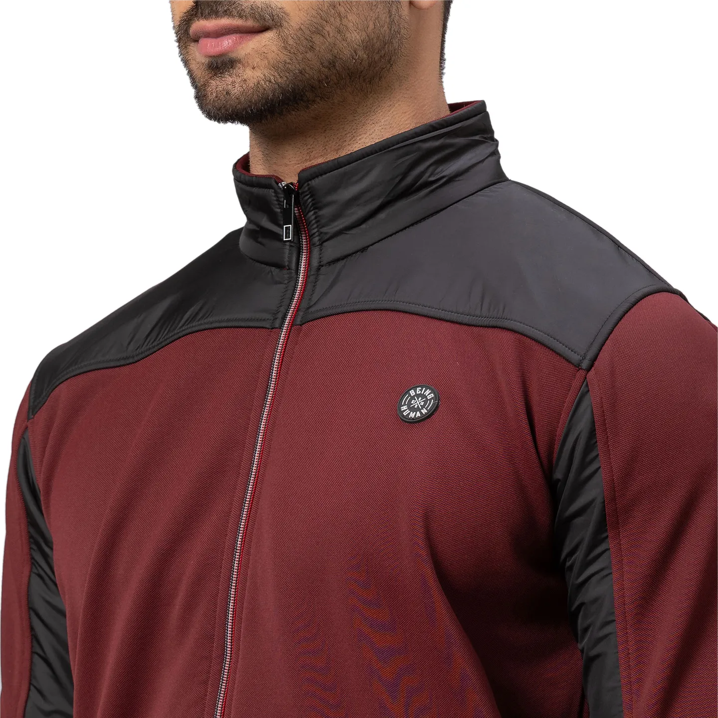 Red Regular Fit Round Neck Long Sleeves Cotton Men's Sweatshirt by Being Human Clothing - Image 5