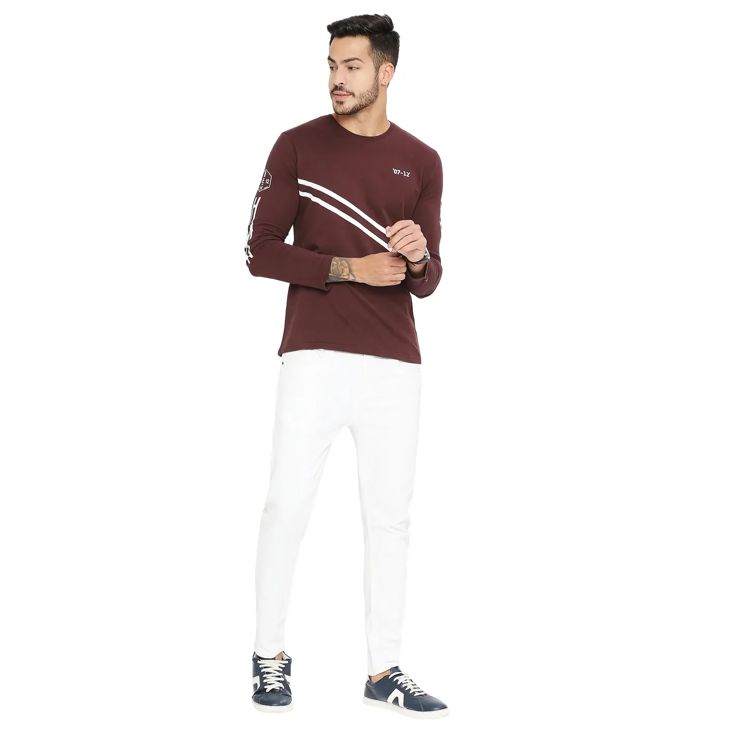 Mid Wine Men's Casual Sweatshirt by Being Human Clothing - Image 6