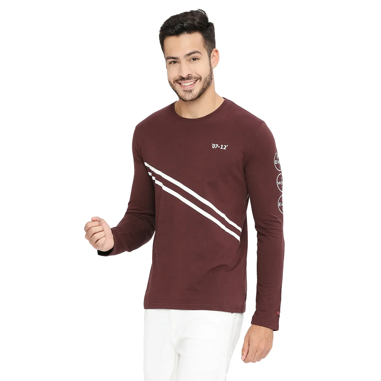 Red Regular Fit Round Neck Long Sleeves Cotton Men's Sweatshirt by Being Human Clothing - Image 2