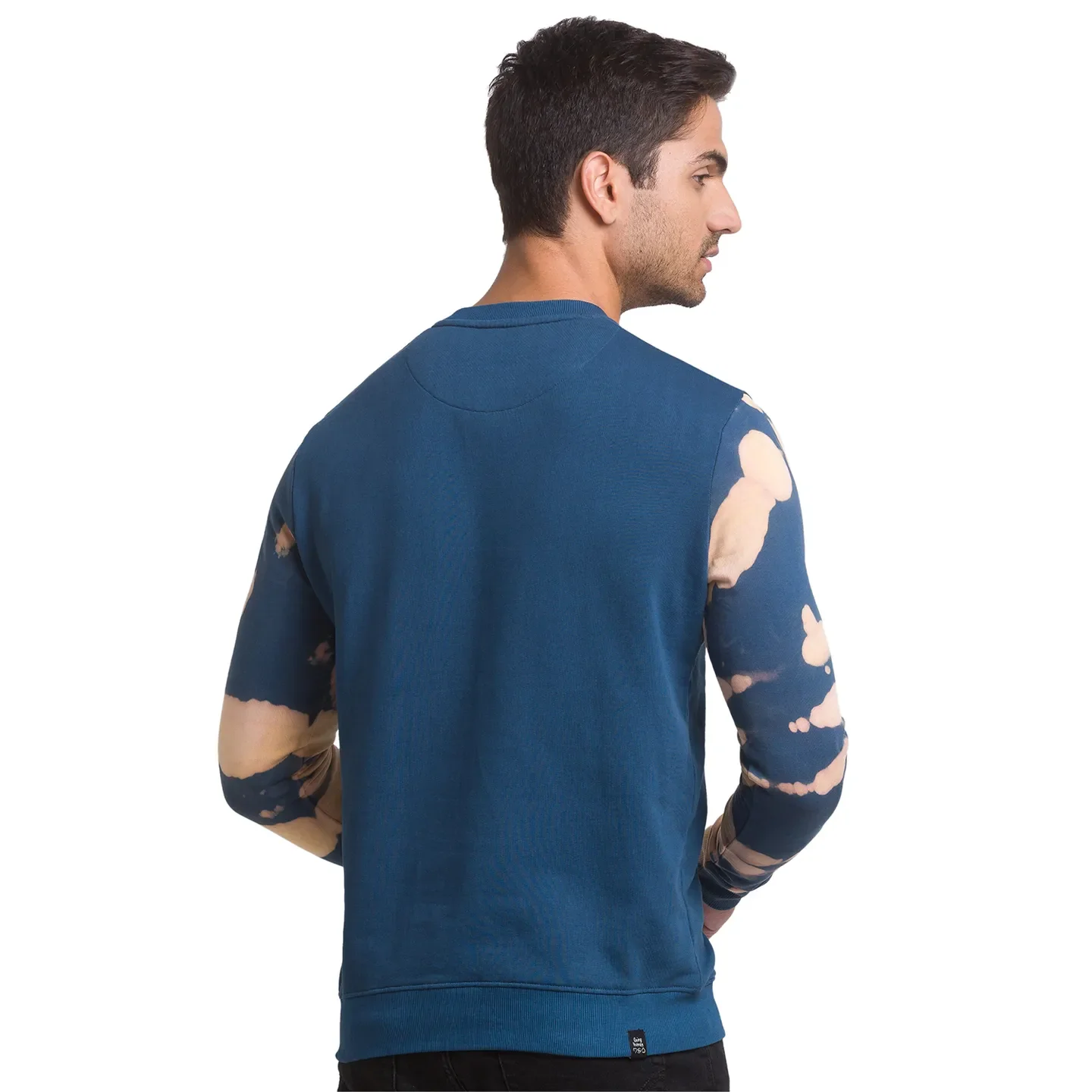Blue Regular Fit Round Neck Long Sleeves Cotton Men's Sweatshirt by Being Human Clothing - Image 3
