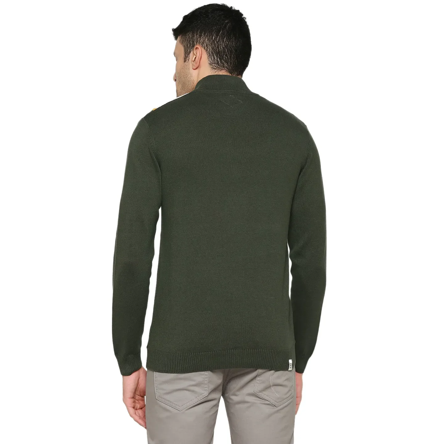 Olive Regular Fit Round Neck Long Sleeves Men's Sweatshirt by Being Human Clothing - Image 4