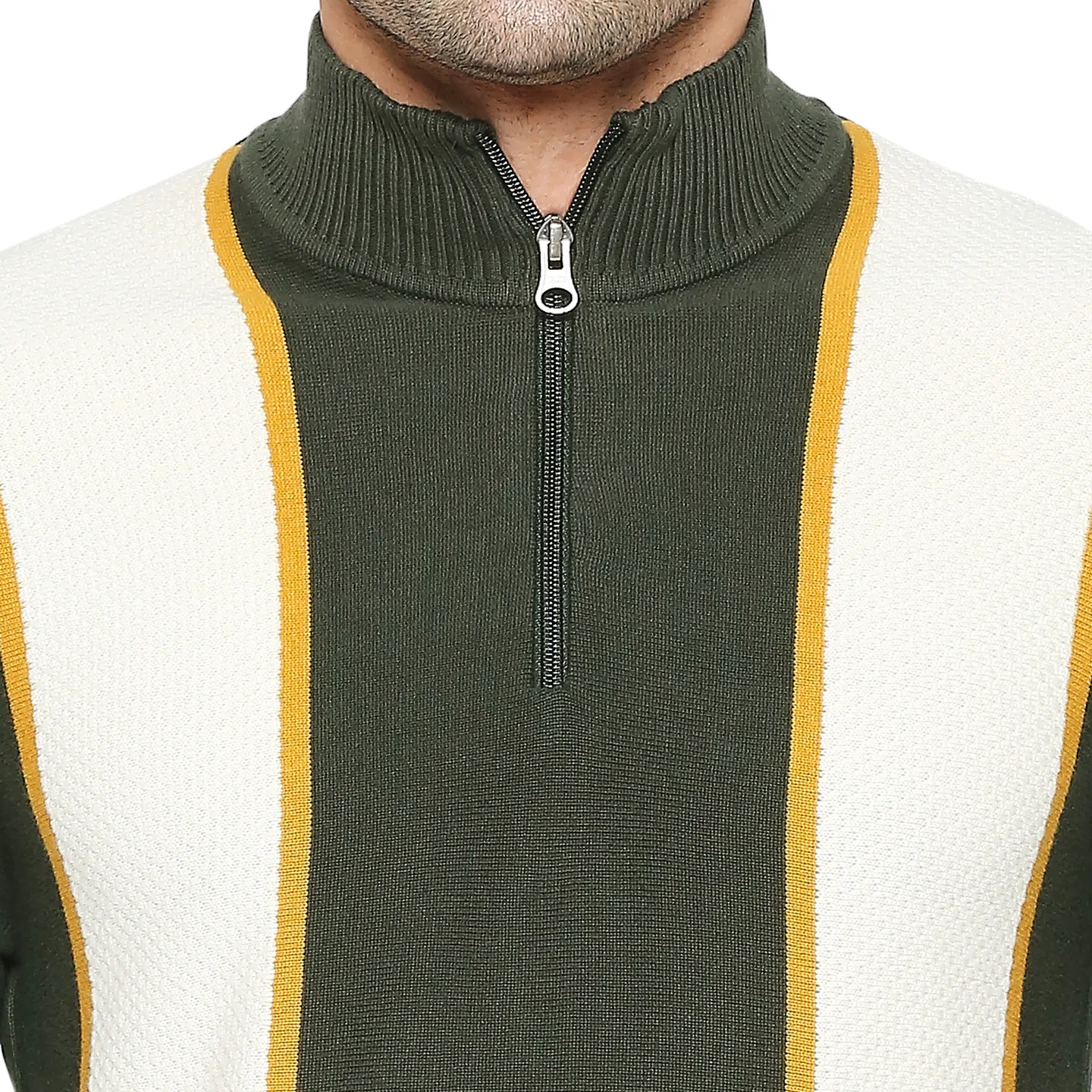 Olive Regular Fit Round Neck Long Sleeves Men's Sweatshirt by Being Human Clothing - Image 5