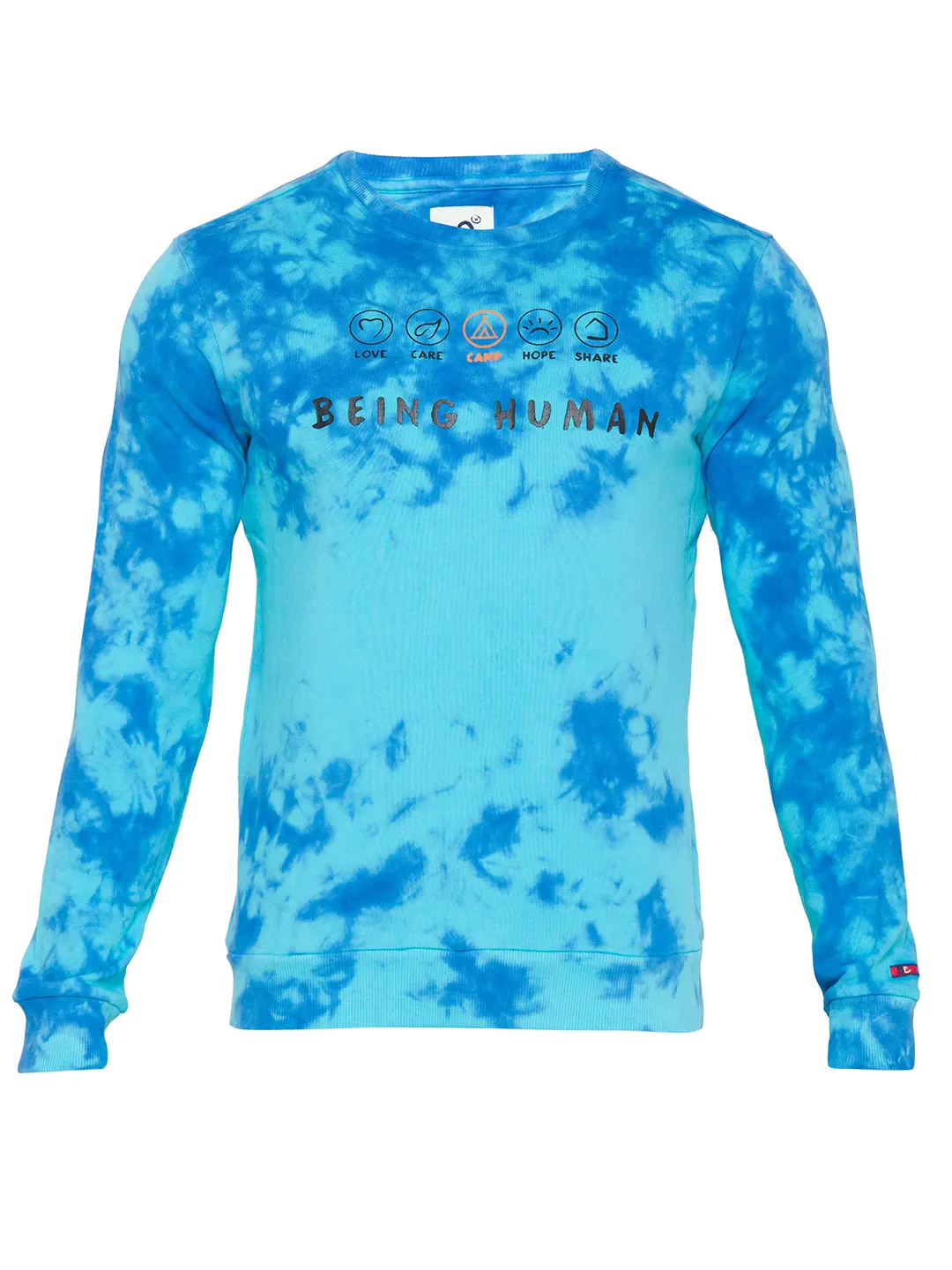 Blue Regular Fit Round Neck Long Sleeves Cotton Men's Sweatshirt by Being Human Clothing - Image 6