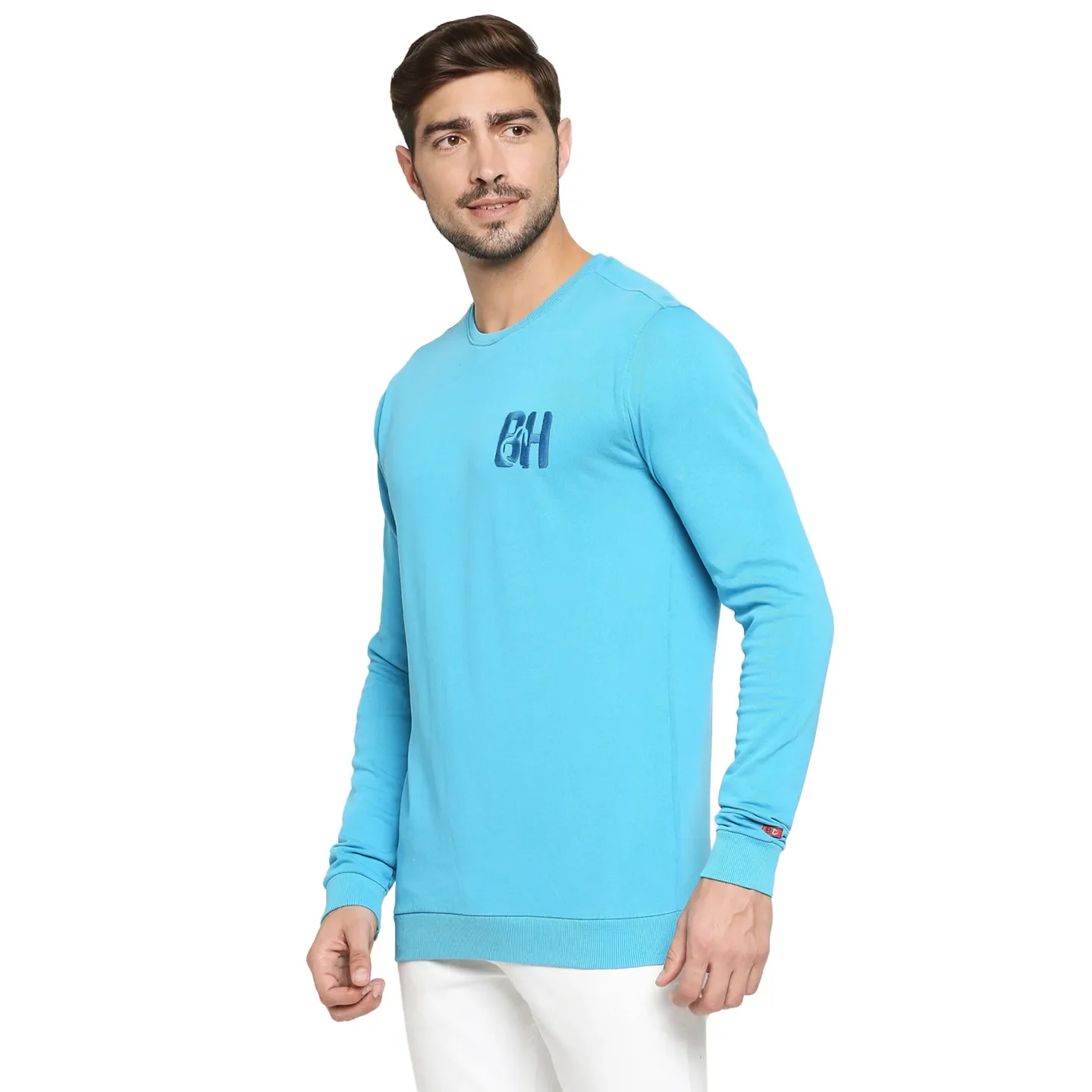 Blue Regular Fit Round Neck Men's Sweatshirt by Being Human Clothing - Image 2