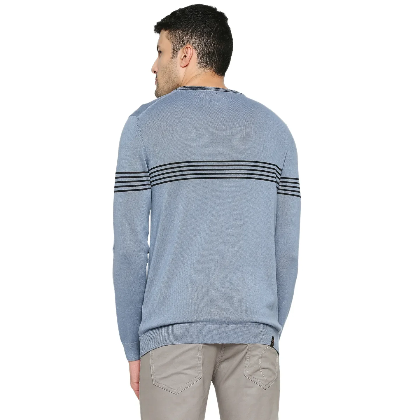 Blue Regular Fit Round Neck Long Sleeves Men's Sweatshirt by Being Human Clothing - Image 4