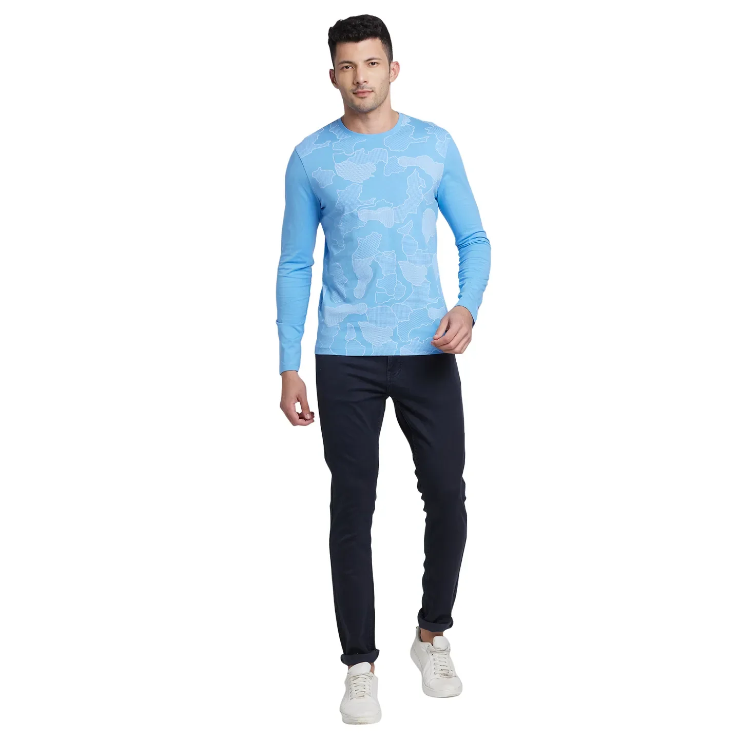 Multicolor Regular Fit Men's Long Sleeves T-Shirt by Being Human Clothing - Image 5