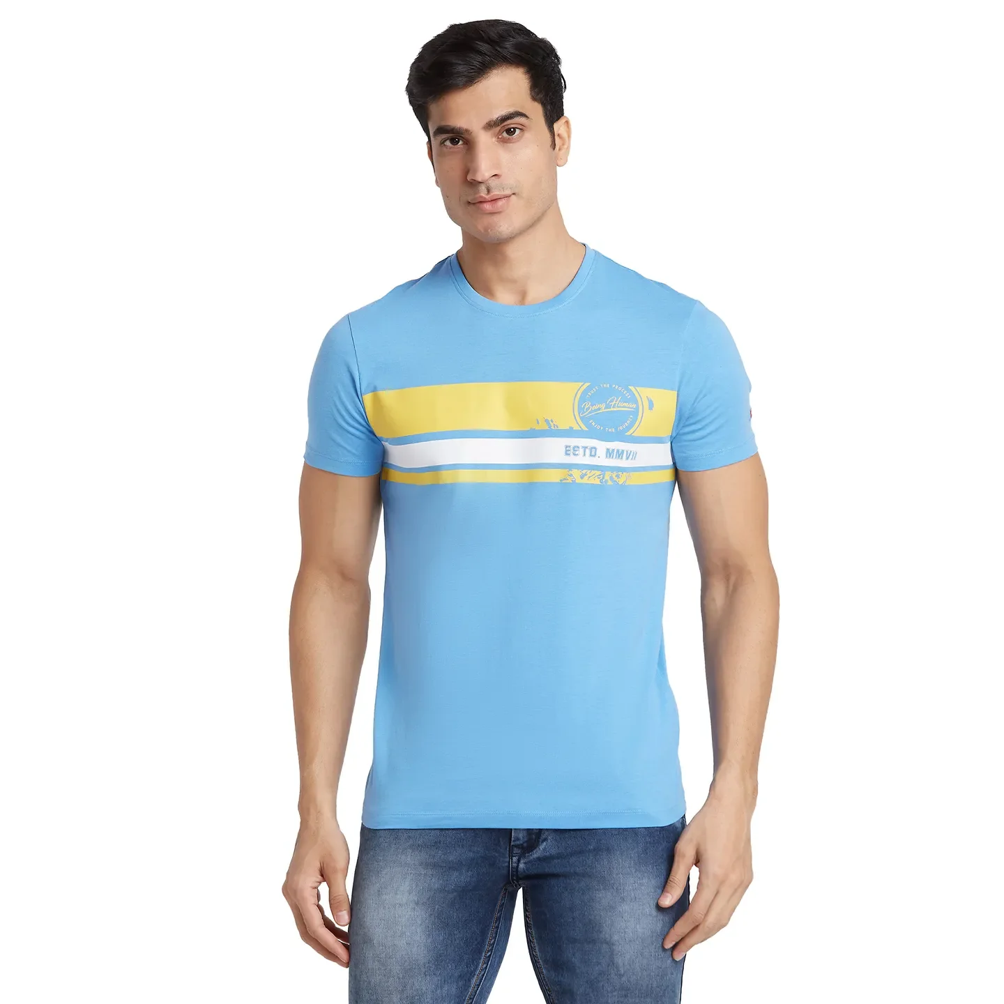 Multicolor Regular Fit Men's Short Sleeves T-Shirt by Being Human Clothing