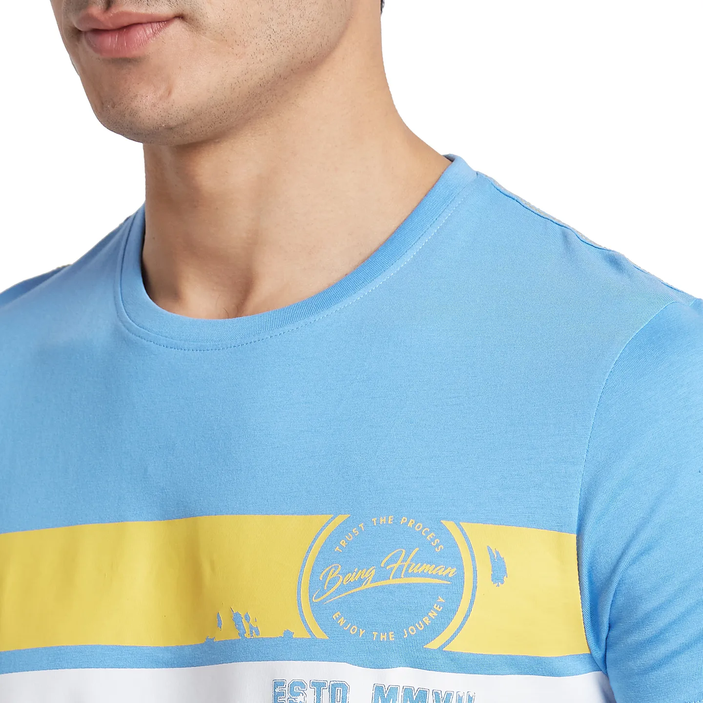 Multicolor Regular Fit Men's Short Sleeves T-Shirt by Being Human Clothing - Image 4