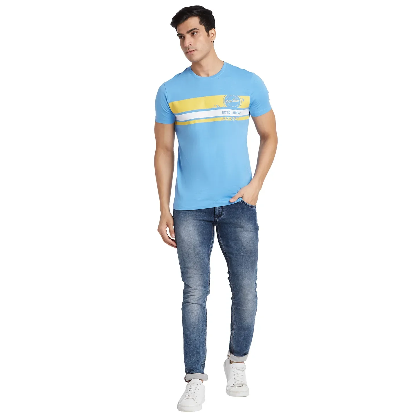 Multicolor Regular Fit Men's Short Sleeves T-Shirt by Being Human Clothing - Image 5