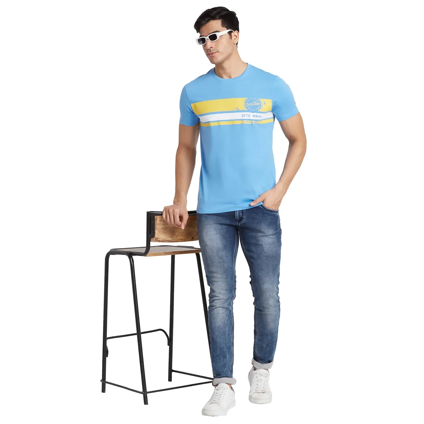 Multicolor Regular Fit Men's Short Sleeves T-Shirt by Being Human Clothing - Image 6