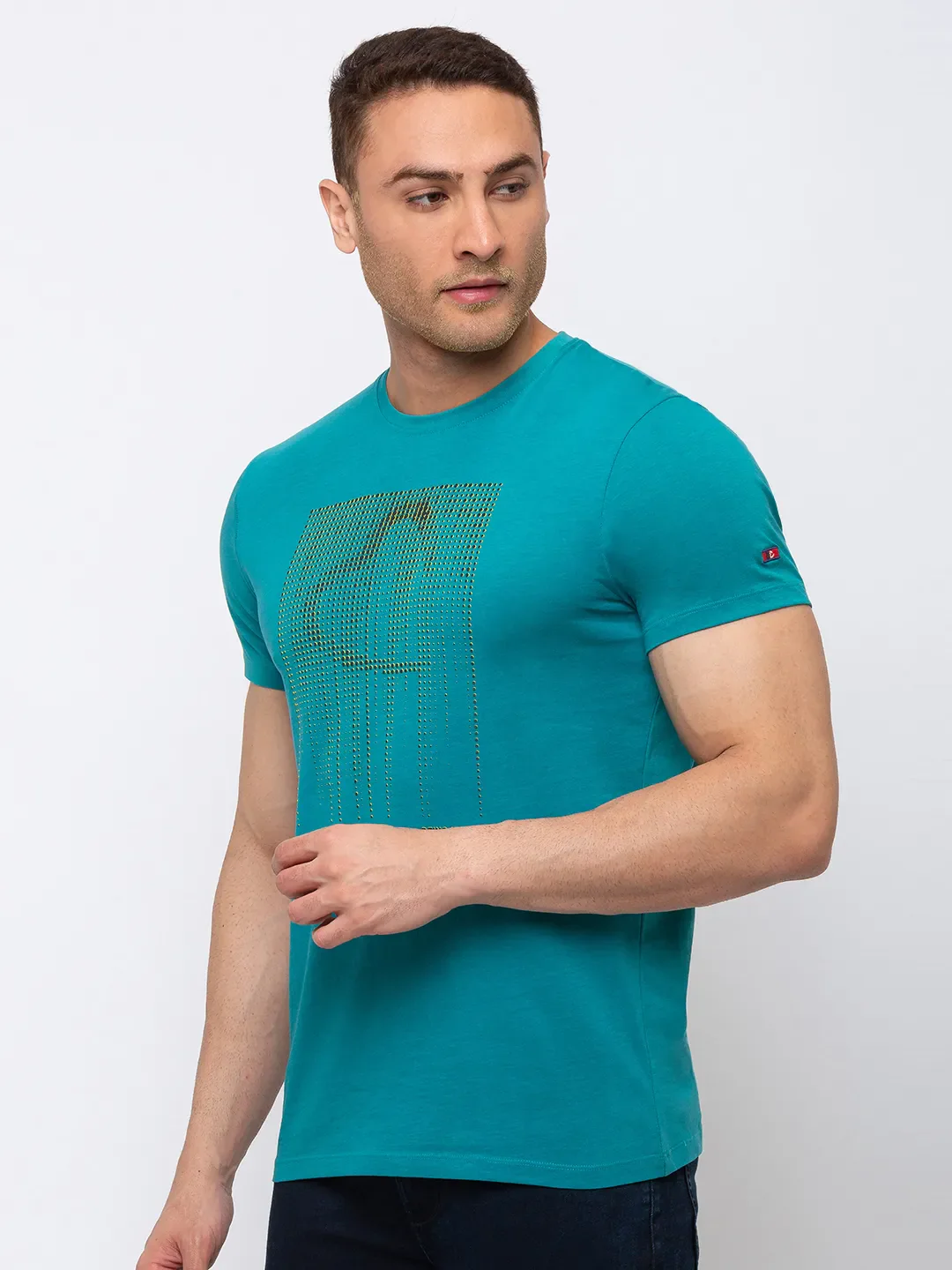 Green Regular Fit Men's Short Sleeves T-Shirt by Being Human Clothing - Image 2