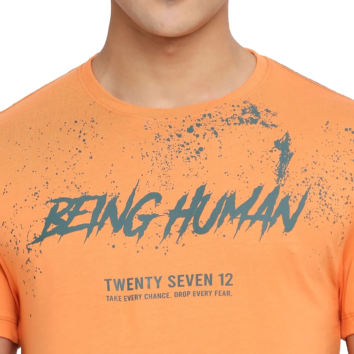 Amber Glow Regular Fit Round Neck Men's T-Shirt by Being Human Clothing - Image 5