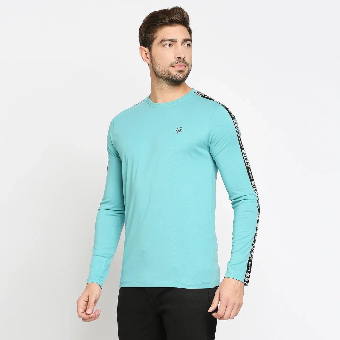 Blue Regular Fit Men's Long Sleeves T-Shirt by Being Human Clothing - Image 3