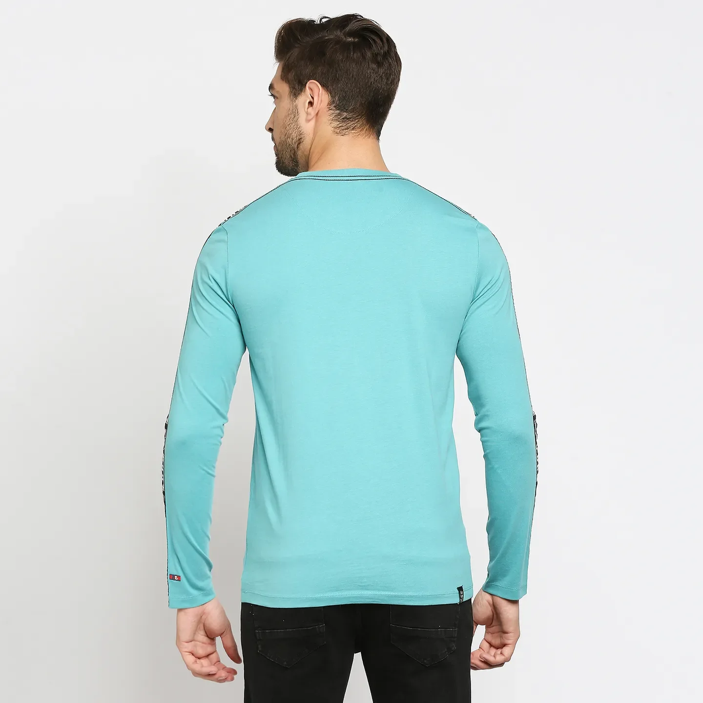 Blue Regular Fit Men's Long Sleeves T-Shirt by Being Human Clothing - Image 7