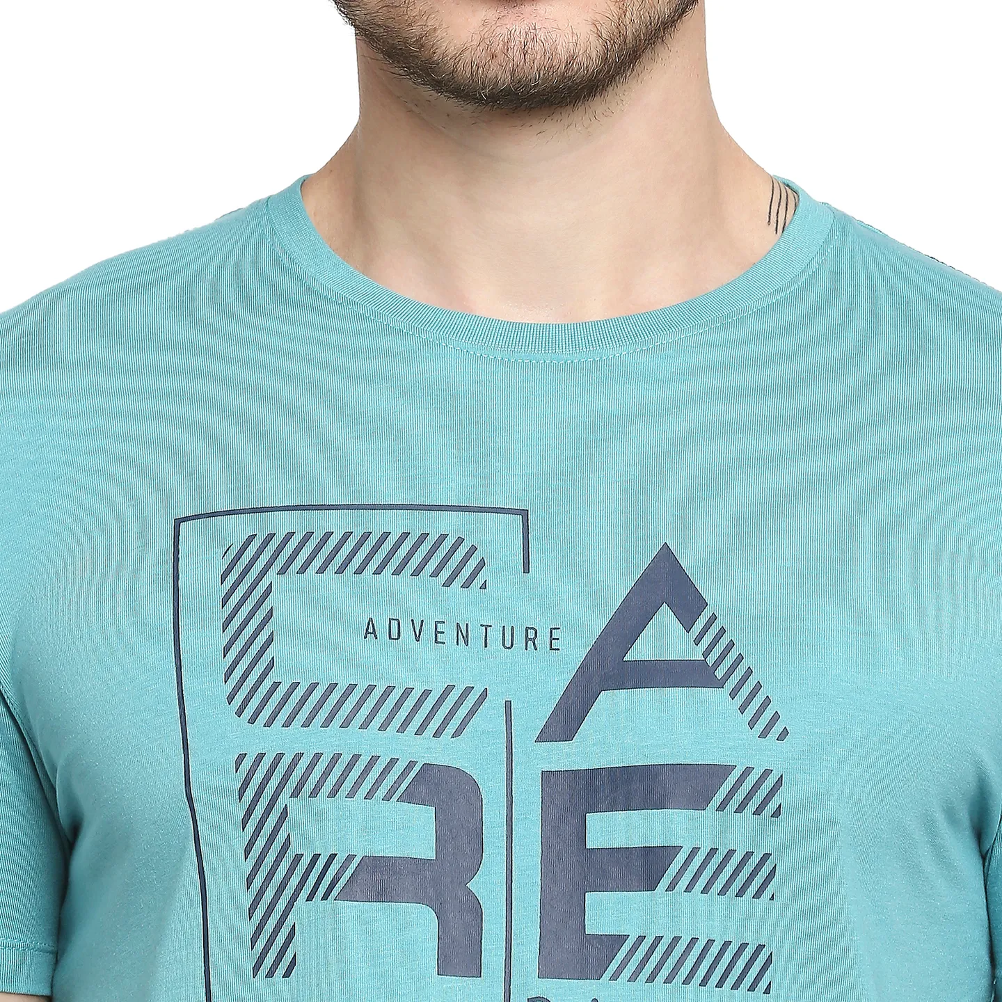Blue Regular Fit Men's Short Sleeves T-Shirt by Being Human Clothing - Image 2