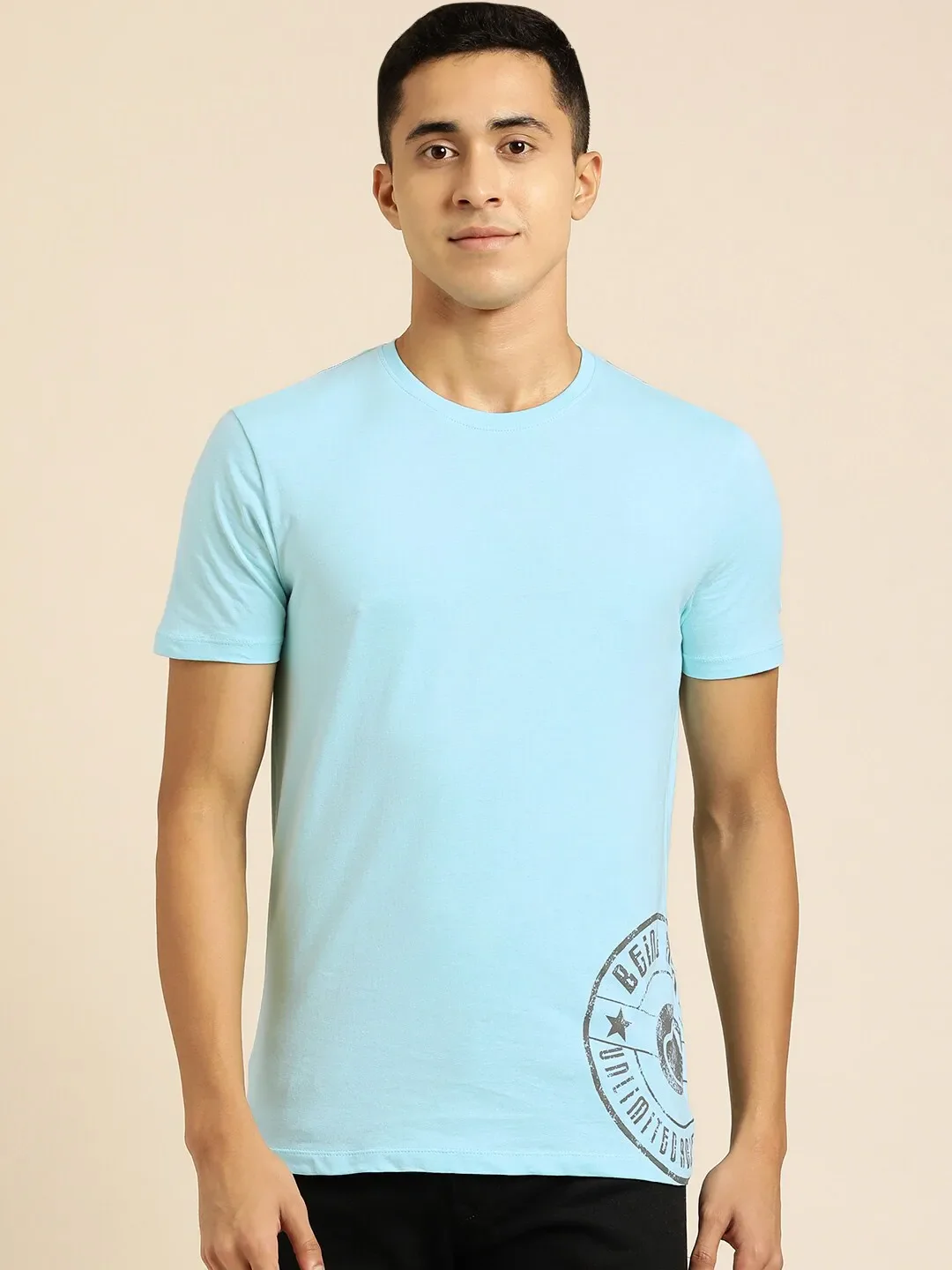 Blue Regular Fit Men's Short Sleeves T-Shirt by Being Human Clothing