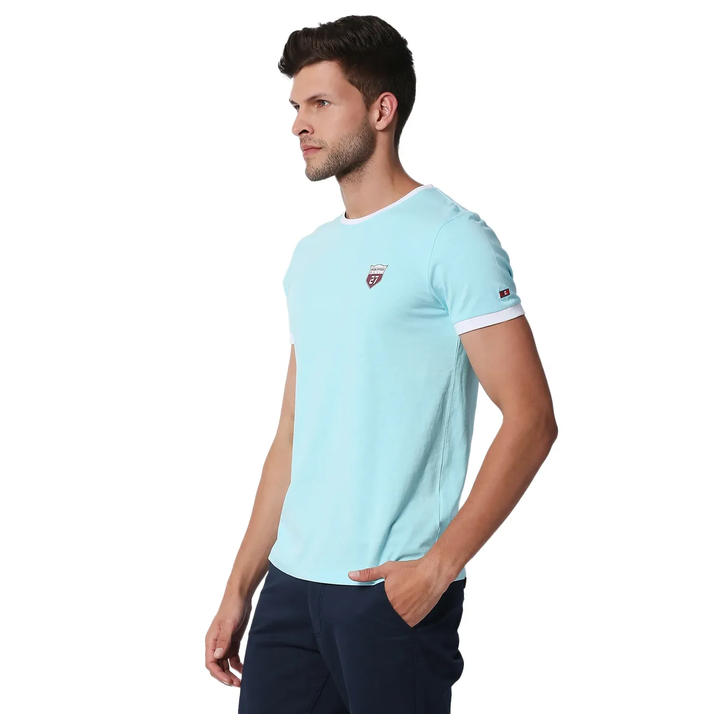 Blue Regular Fit Men's Short Sleeves T-Shirt by Being Human Clothing - Image 2