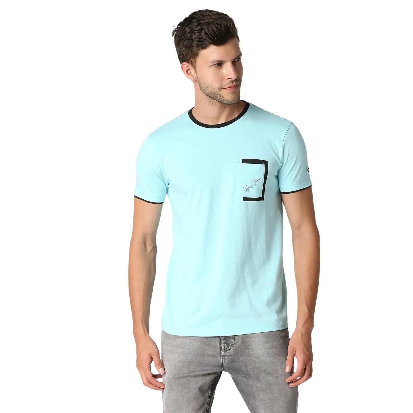 Blue Regular Fit Men's Short Sleeves T-Shirt by Being Human Clothing