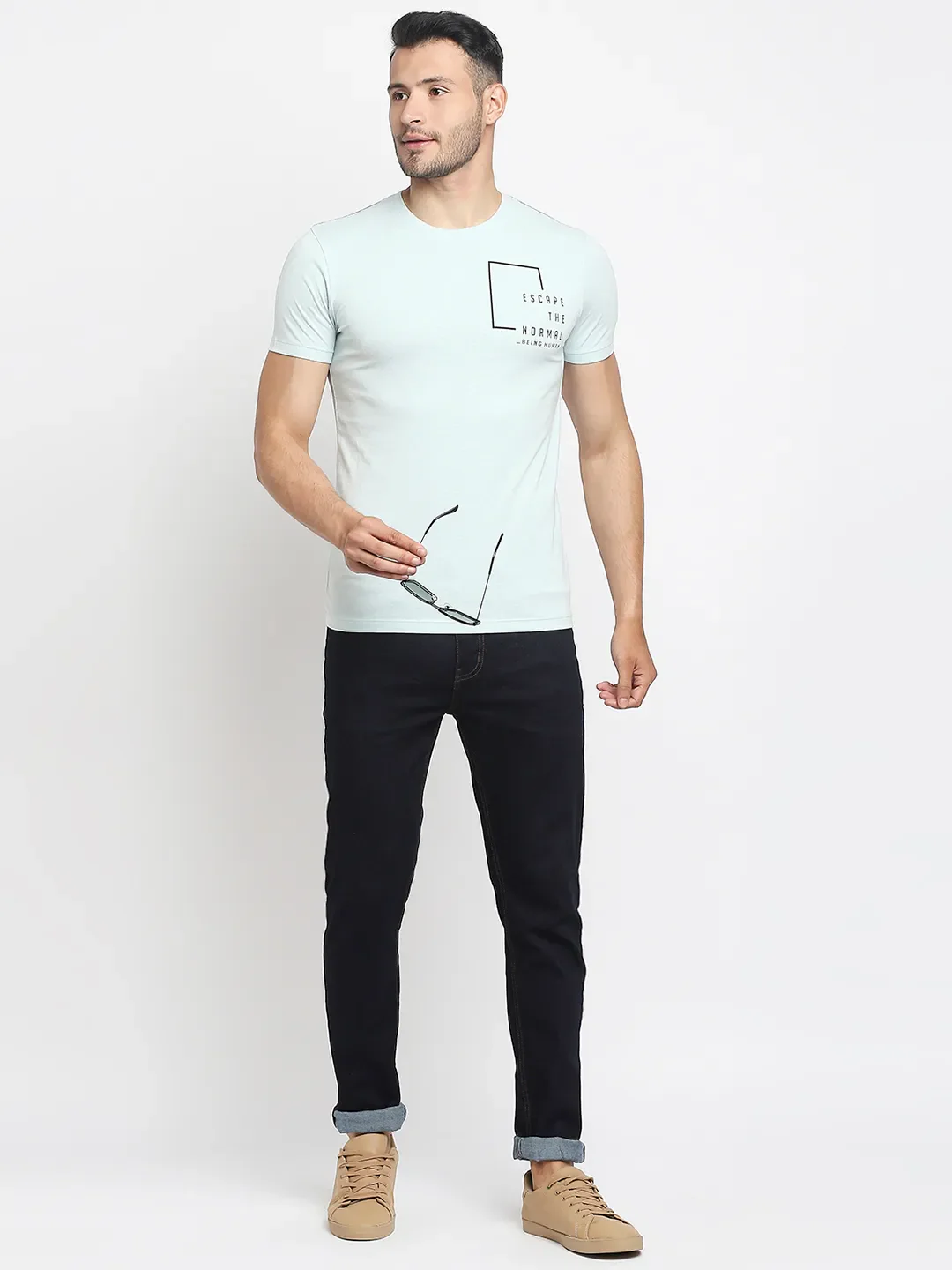 Grey Regular Fit Men's Short Sleeves T-Shirt by Being Human Clothing - Image 6