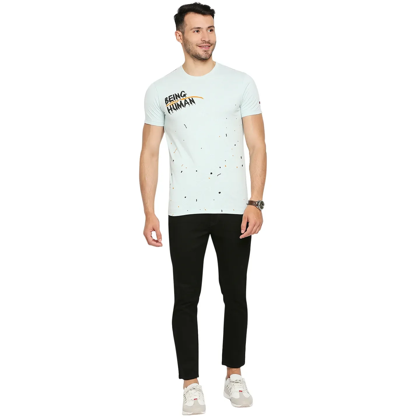 Grey Regular Fit Men's Short Sleeves T-Shirt by Being Human Clothing - Image 13
