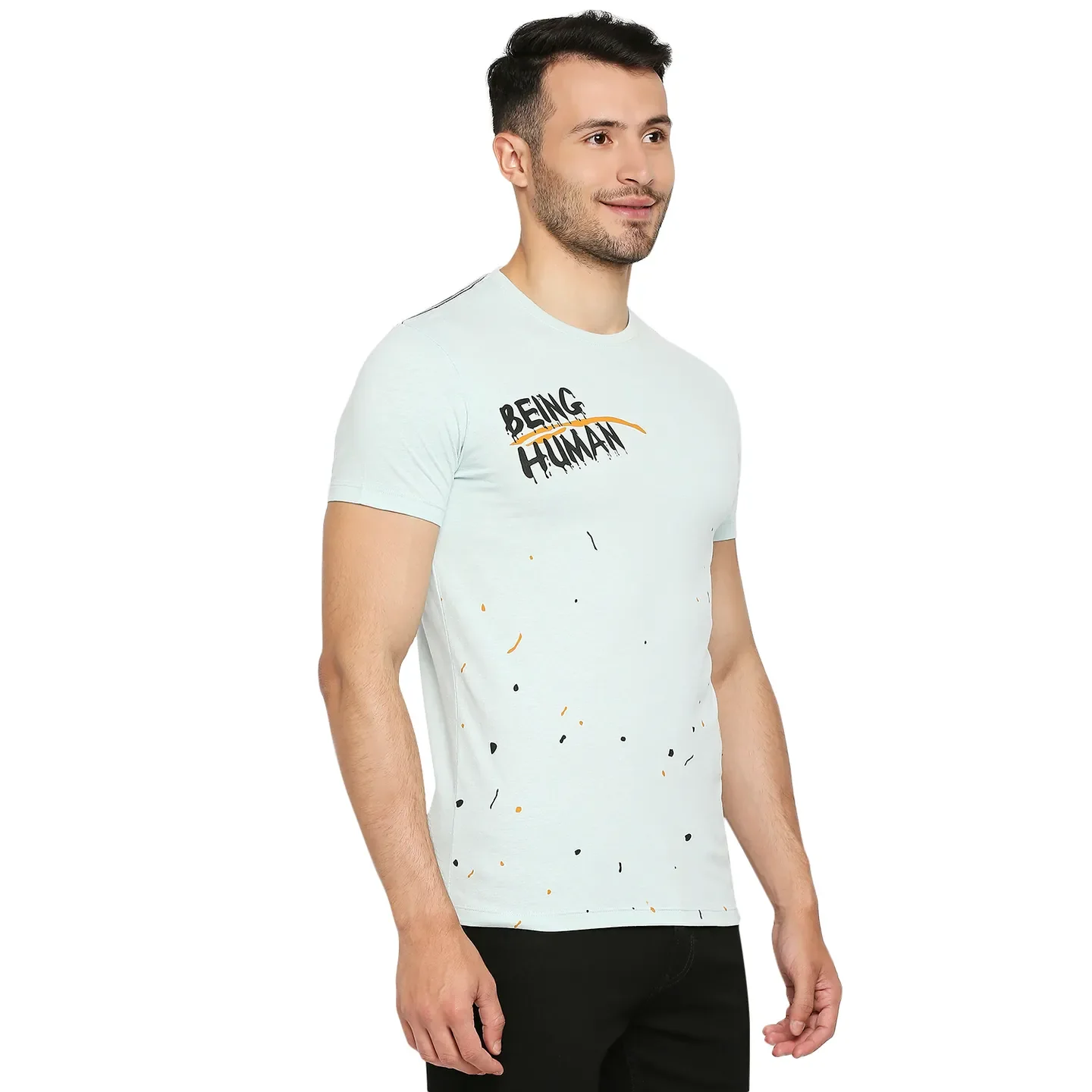 Grey Regular Fit Men's Short Sleeves T-Shirt by Being Human Clothing - Image 3